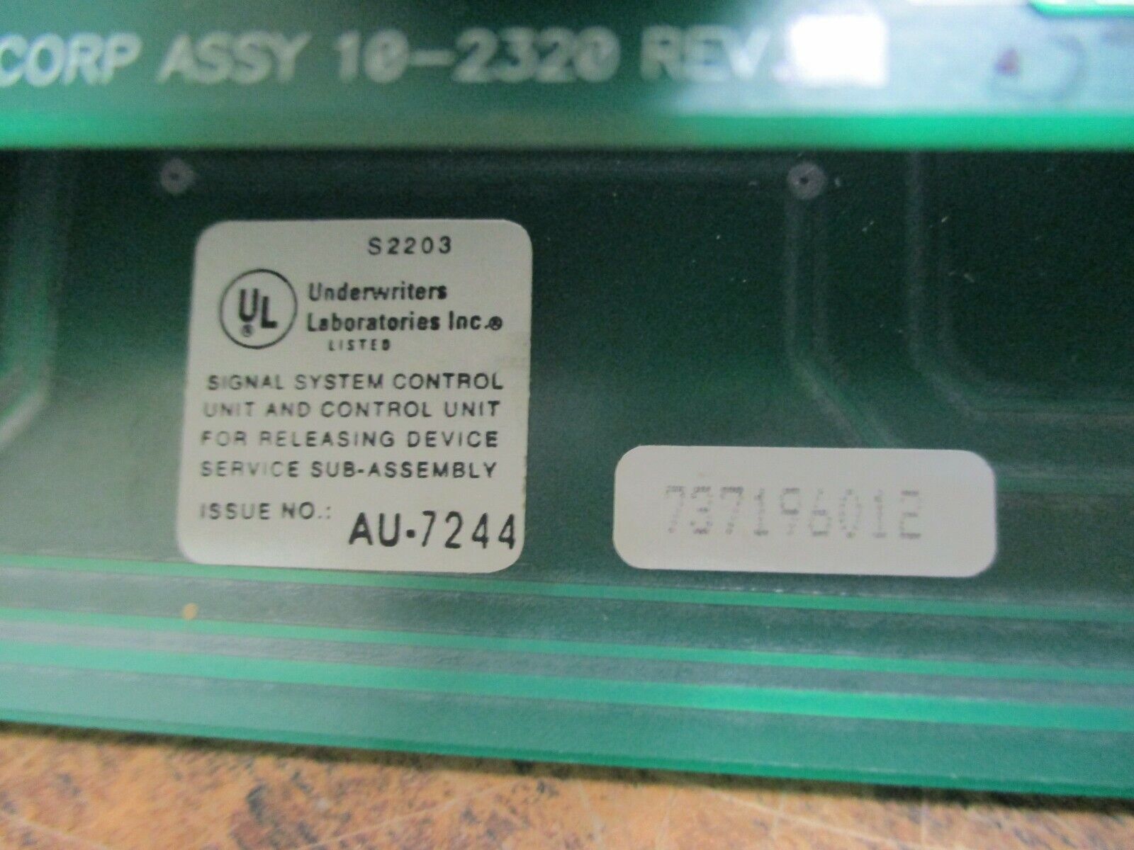 Fike Corporation Control Unit 737196012 *Missing (1) Cover Screw* Used