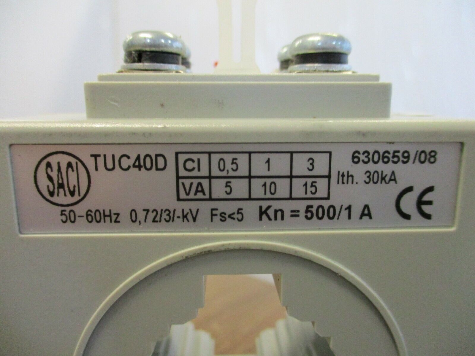 SACI Current Transformer TUC40D Ratio 500:1A 50-60Hz Used