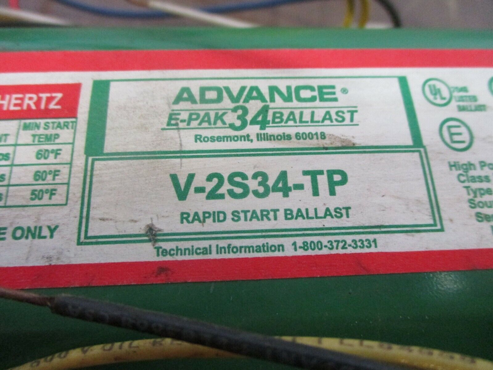 Advance E-Pak 34 Rapid Start Ballast V-2S34-TP 277V 60Hz *No Box* *Lot of 4*