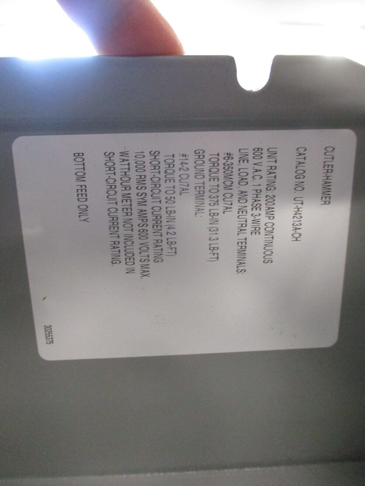 Eaton Meter Socket UTH4213ACH 200A *No Box* New Surplus