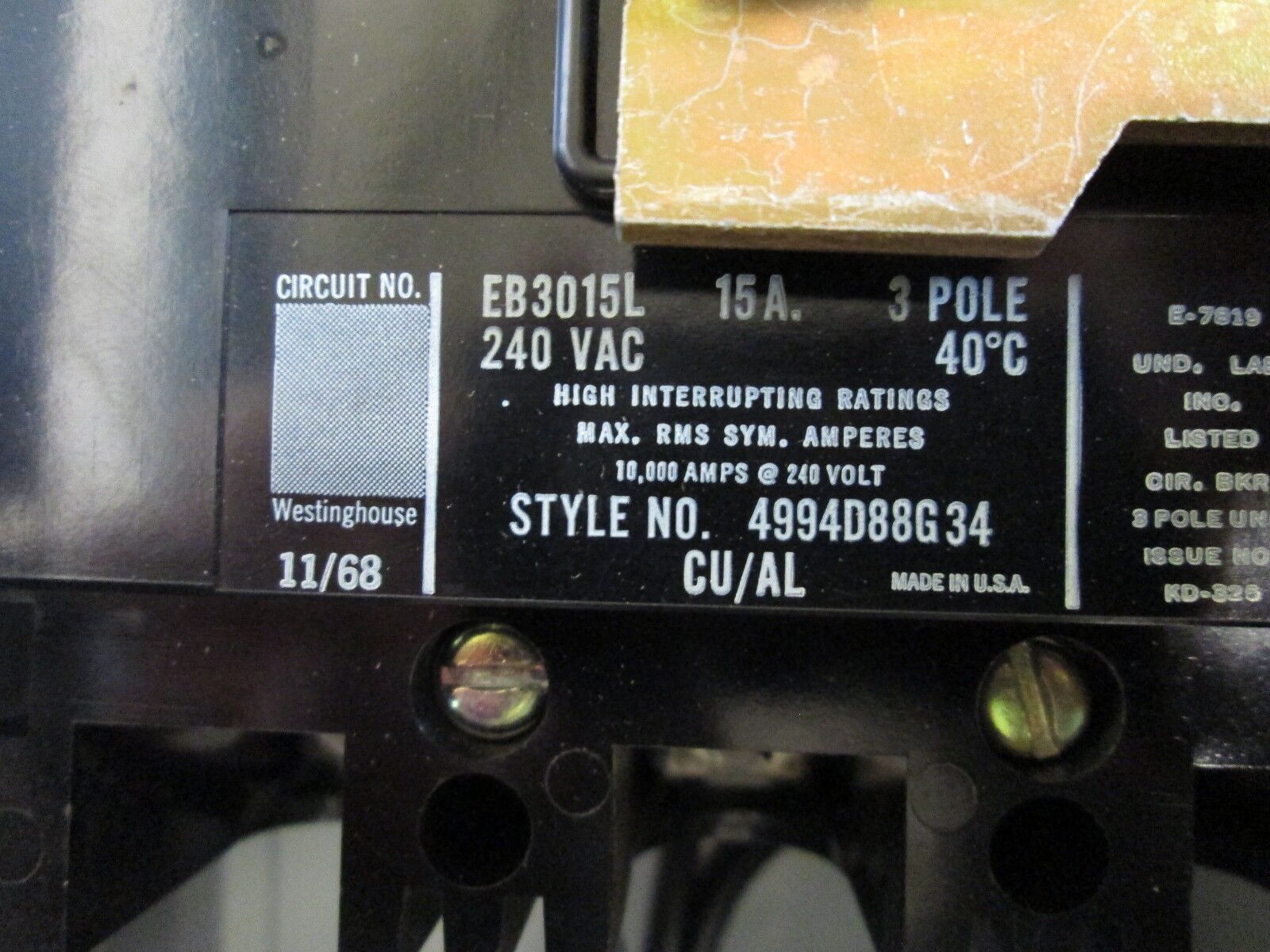 Westinghouse Circuit Breaker Combination A206SOBAB Size 0 15A 3Ph 208/220V Coil