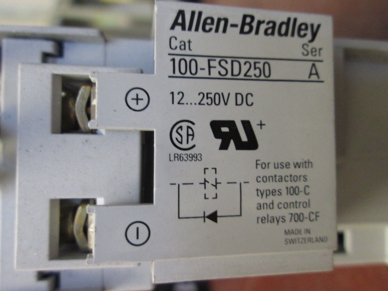 Allen-Bradley Contactor 100-C09Z*10 w/ 100 FSD250 24VDC Coil Used
