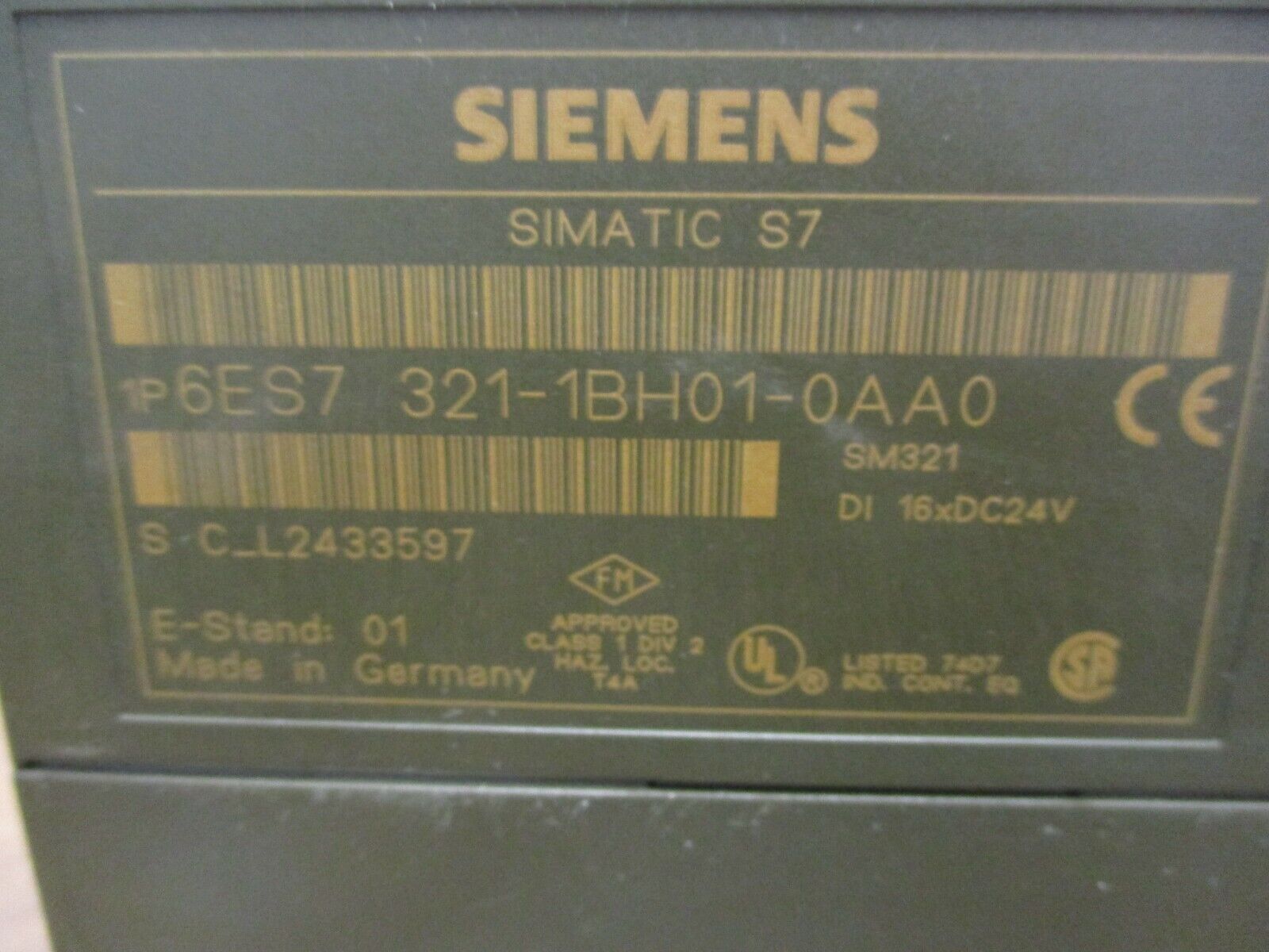 Siemens Simatic S7 SM321 Digital Input Module 6ES7 321-1BH01-0AA0 24VDC Used
