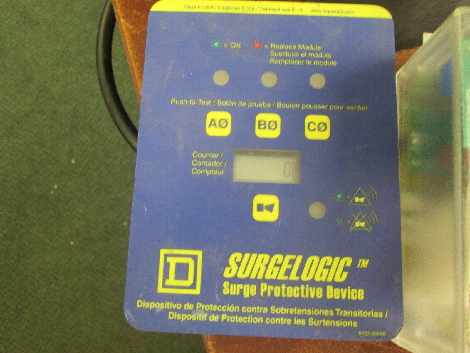Square D Surge Suppression System MA1XGA16 W/Control Panel Used