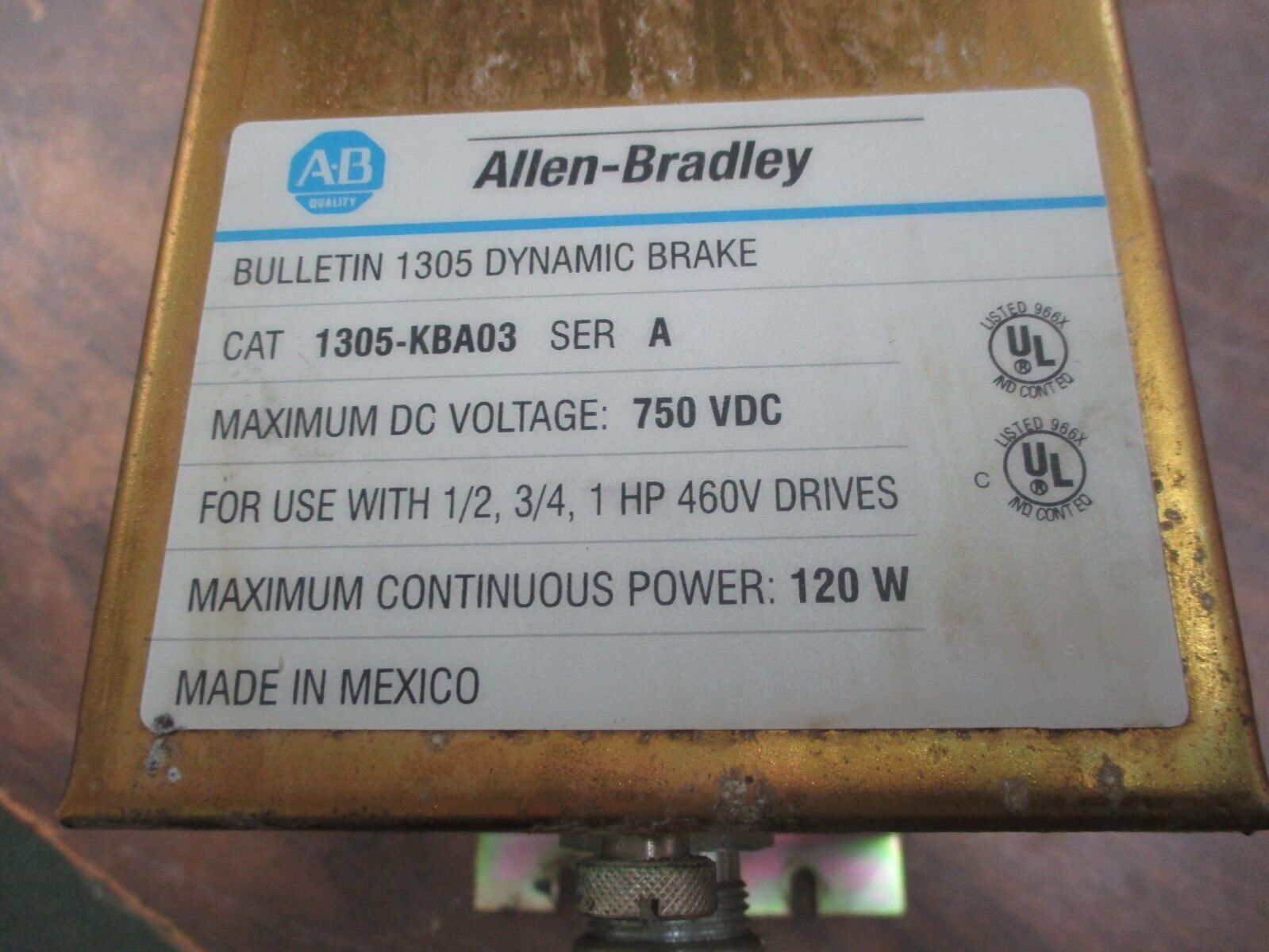 Allen-Bradley 1305 Dynamic Brake 1305-KBA03 Ser. A 750VDC 120W Used