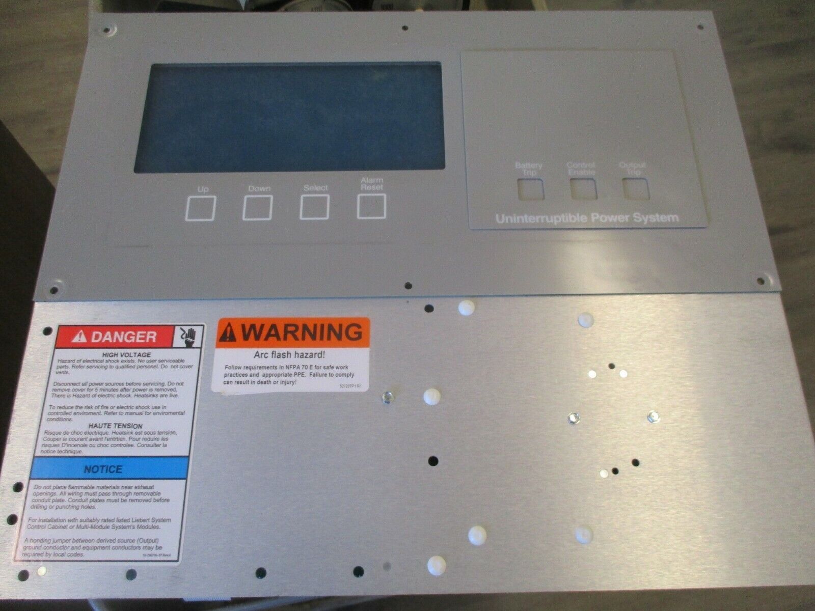 Liebert ActivePower UPS Display Assembly 02-800602-10 Used