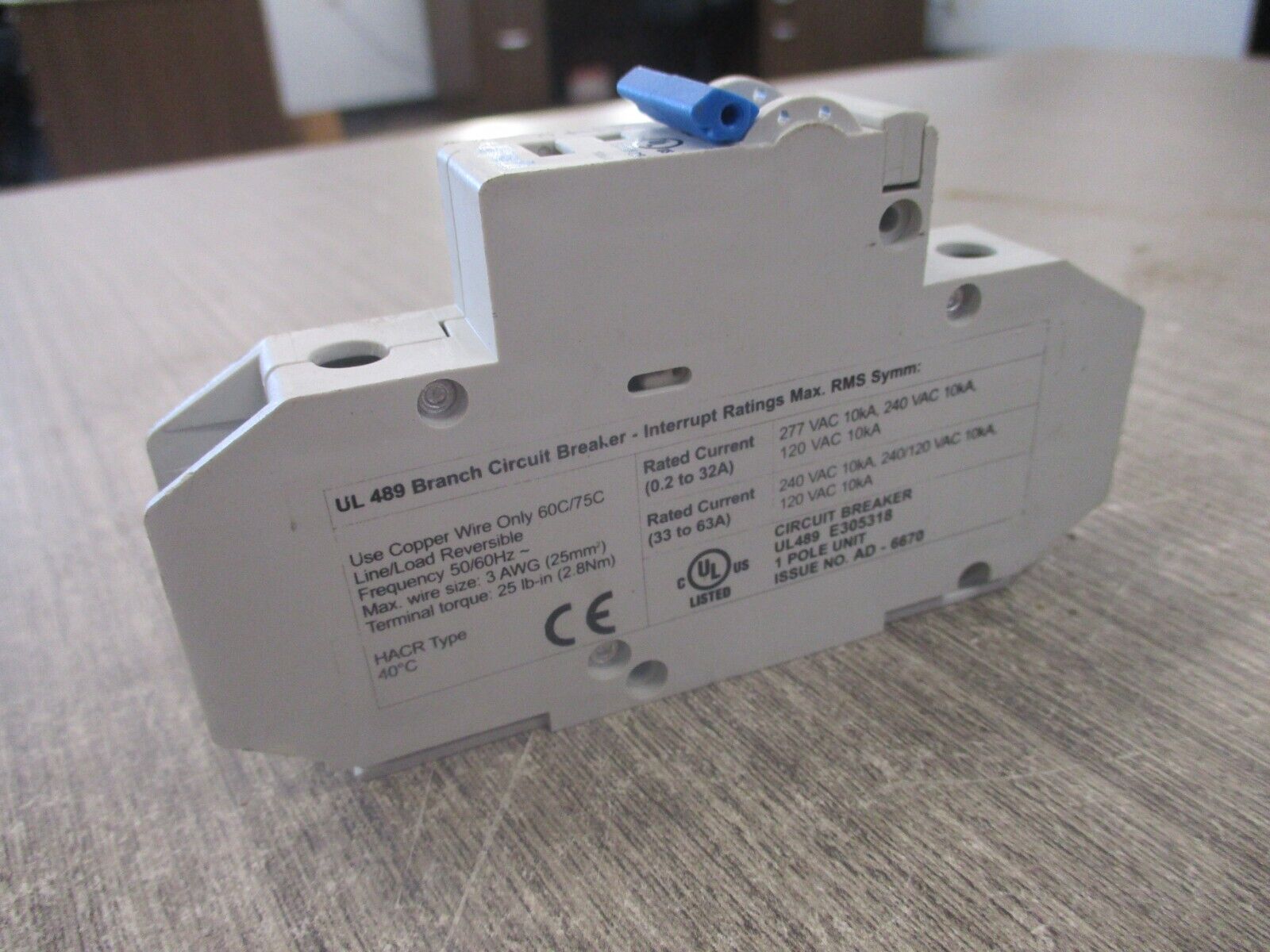 Altech Circuit Breaker D20 277V 20A 1P *Lot of 2* *No Din Rail Mount* Used