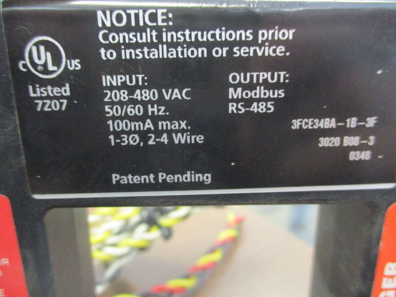 Square D PowerLogic Enercept Meter 3020 B08-3 800A Used