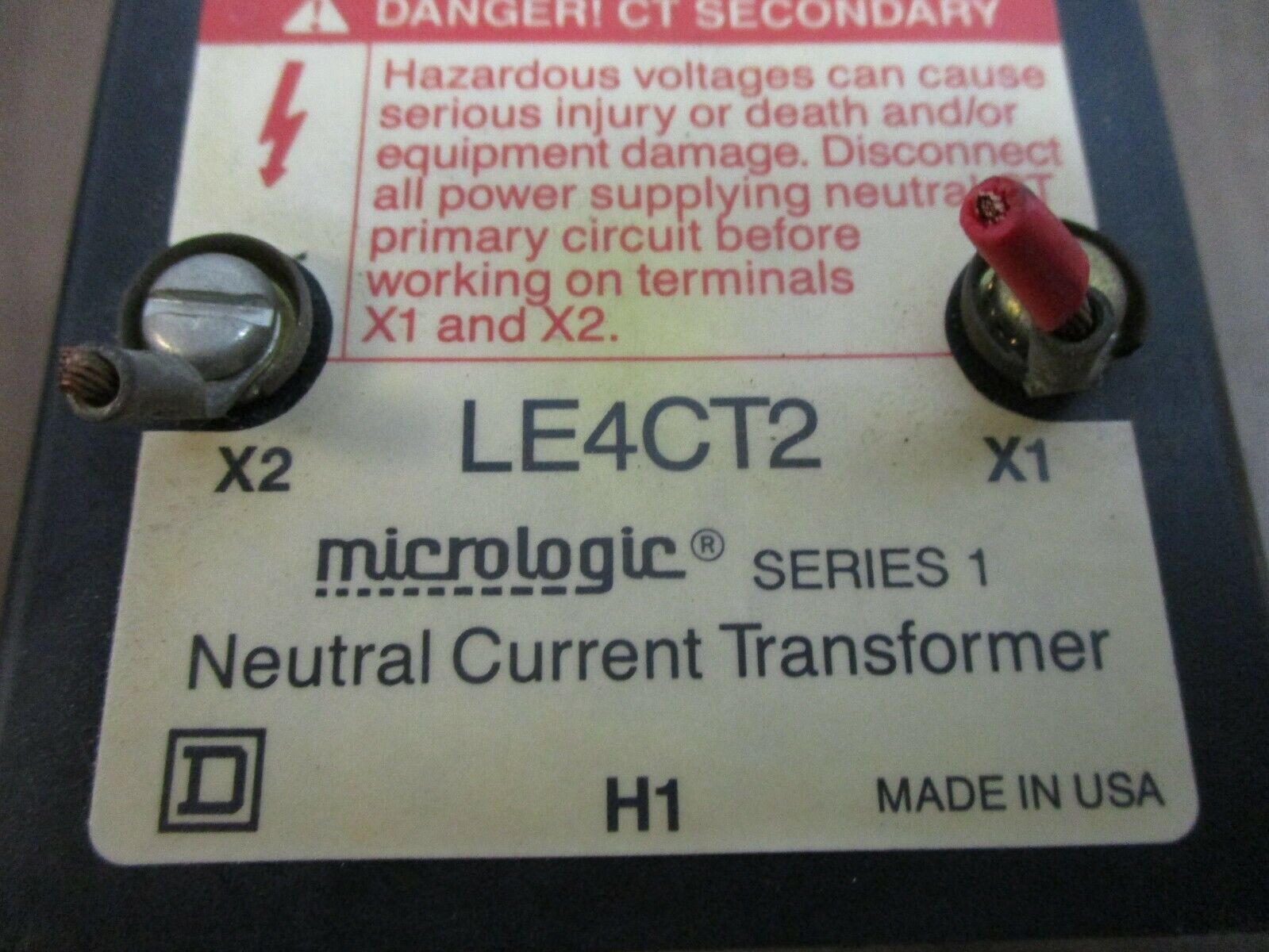 Square D Micrologic Neutral Current Transformer LE4CT2 Ser. 1 400A Used