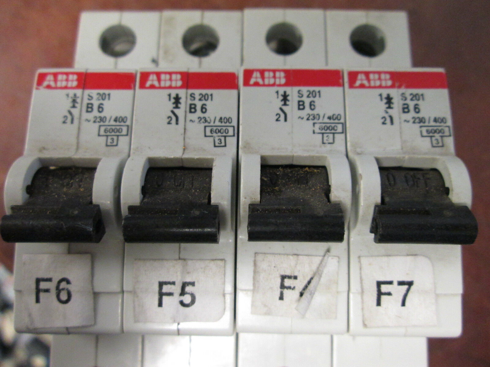 ABB Circuit Breaker S 201 6A 230/400V 1P *Lot of 4* Used