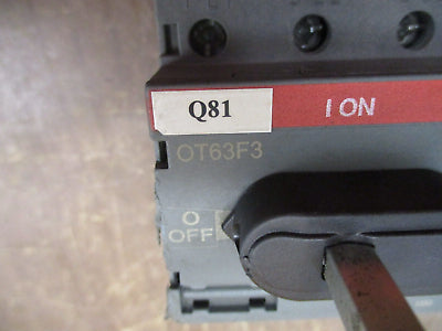 ABB Disconnect Switch OT63F3 60A 600V *No Handle* Used
