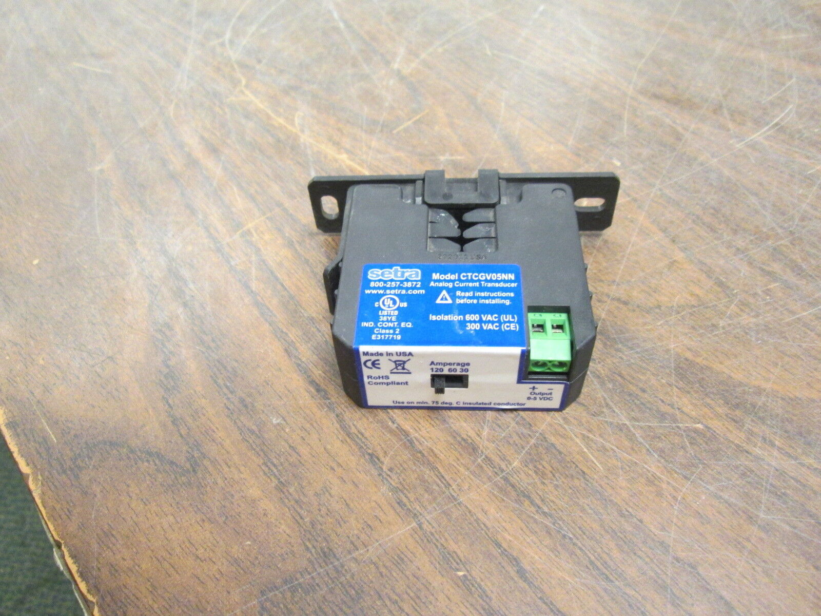Setra Analog Current Transducer CTCGV05NN 30-120A Output: 0-5VDC Used