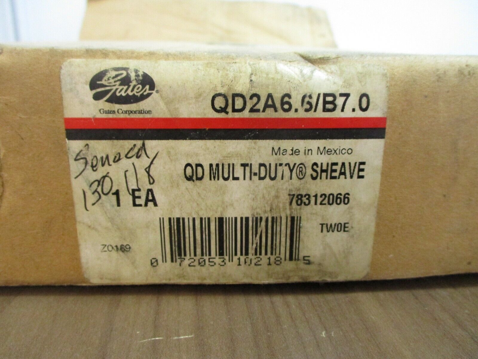 Gates QD Multi-Duty Sheave QD2A6.6/B7.0 New Surplus
