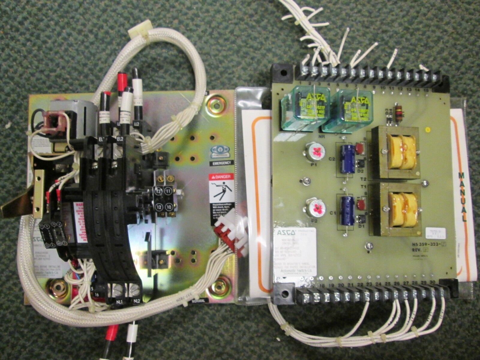 ASCO Non-Automatic Transfer Switch w/ Controller B386210032C 100A 120V 60Hz Used