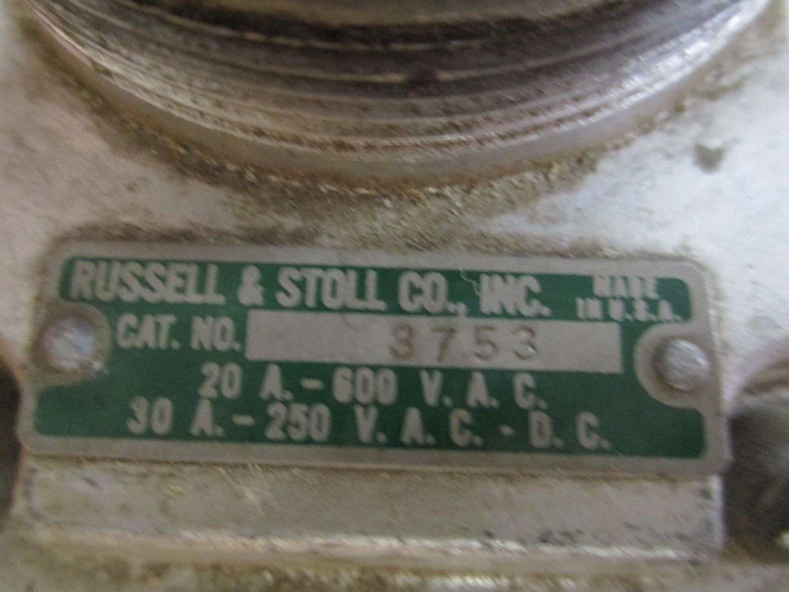 Russellstoll Plug & Receptacle Set 3753 3750 20/30A 600/250V Used