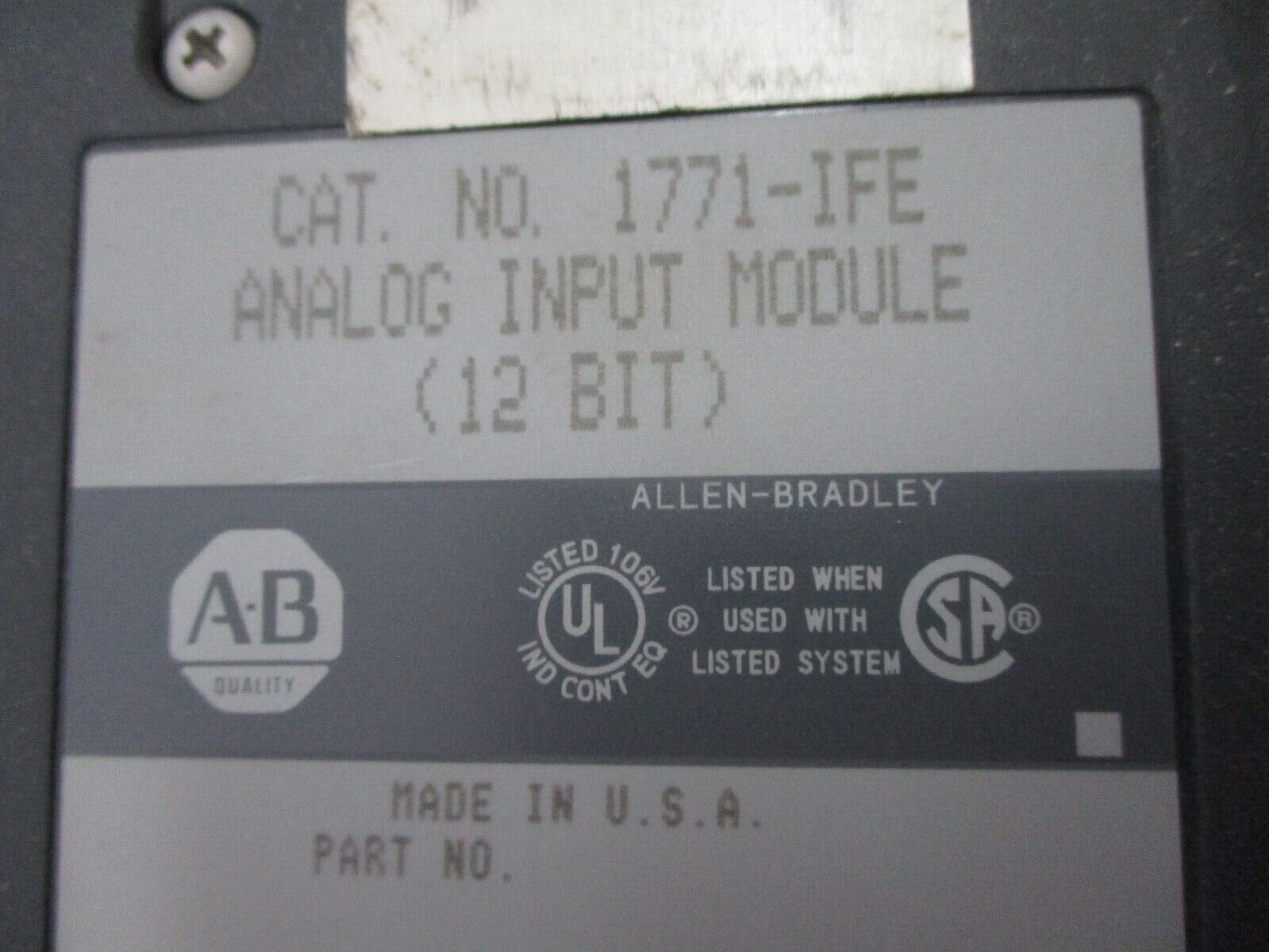 Allen-Bradley 12-Bit Analog Input Module 1771-IFE Used