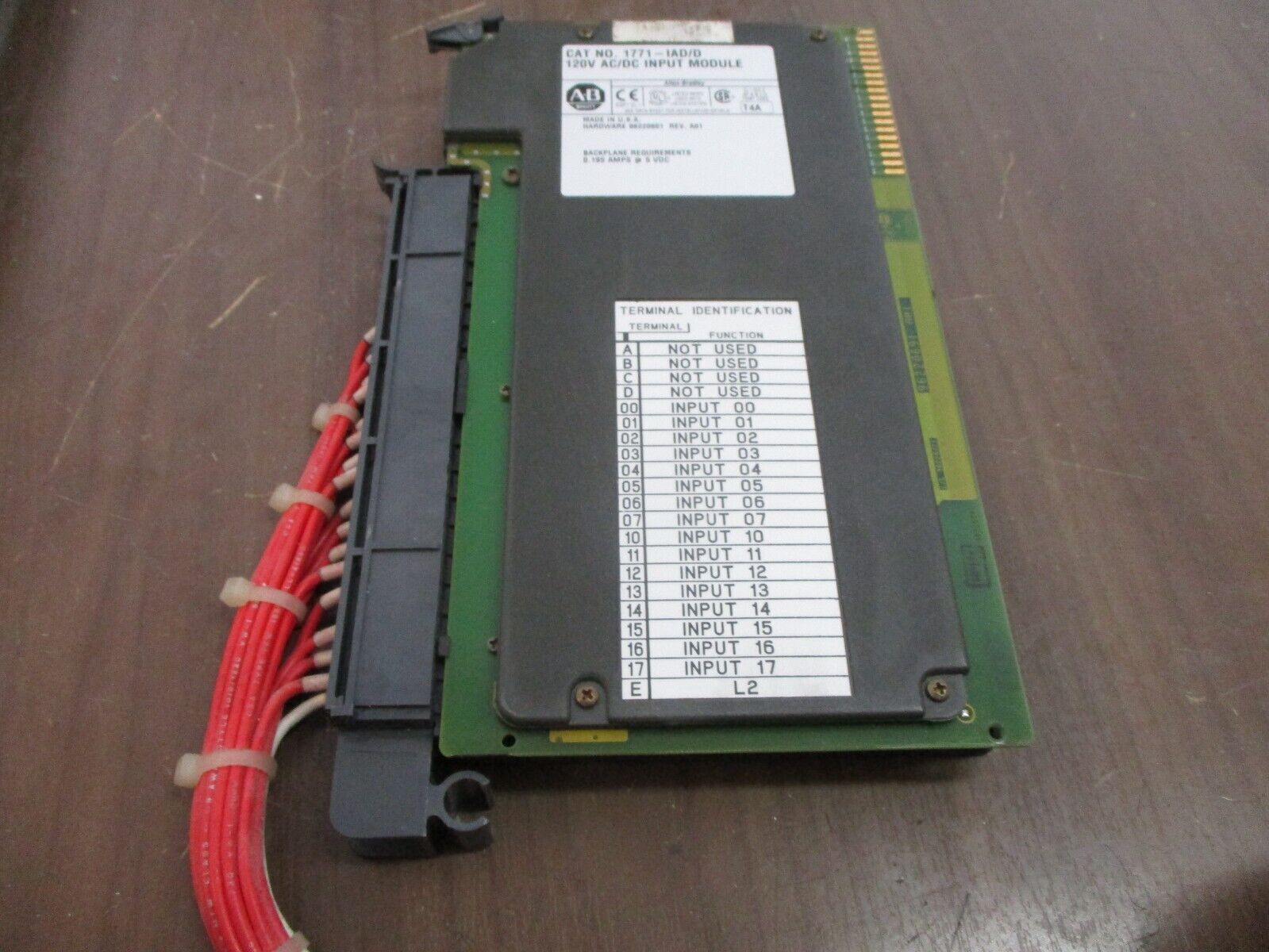 Allen-Bradley AC/DC Input Module 1771-IAD/D Rev. A01 120V Used