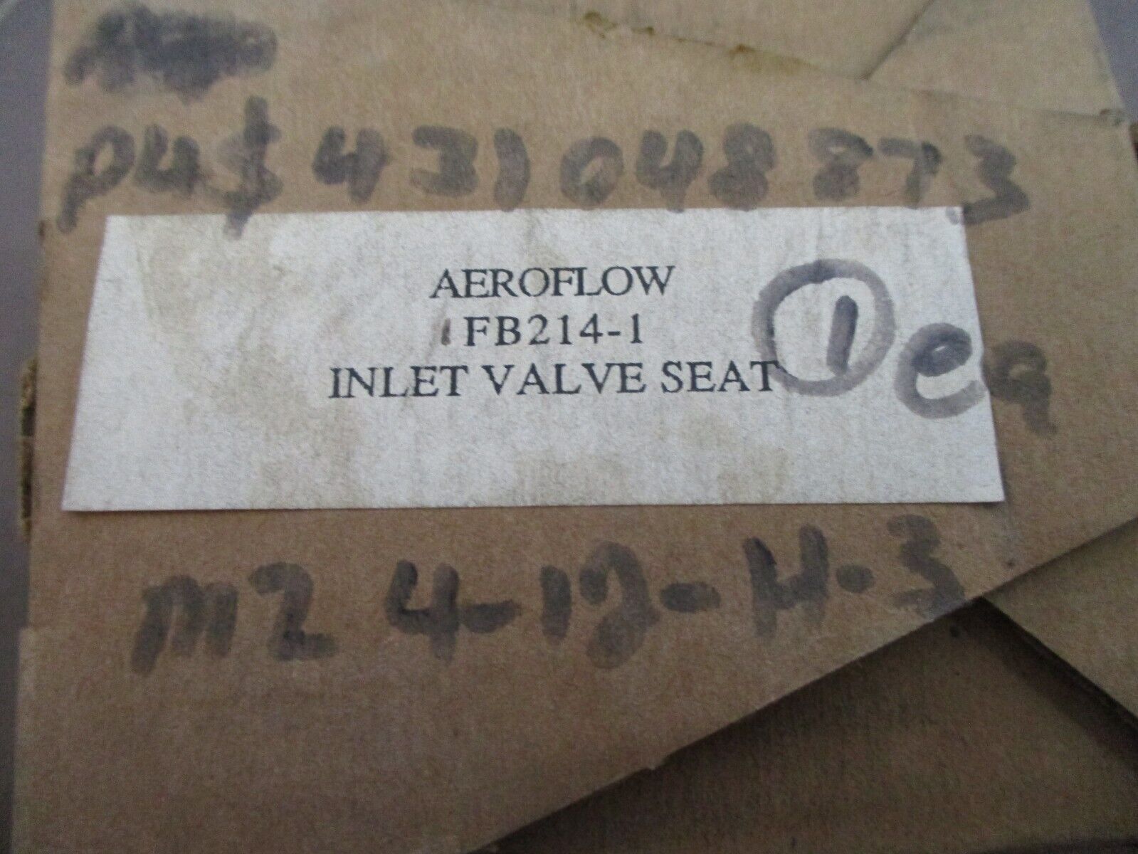 AeroFlow Inlet Valve Seat FB214-1 New Surplus