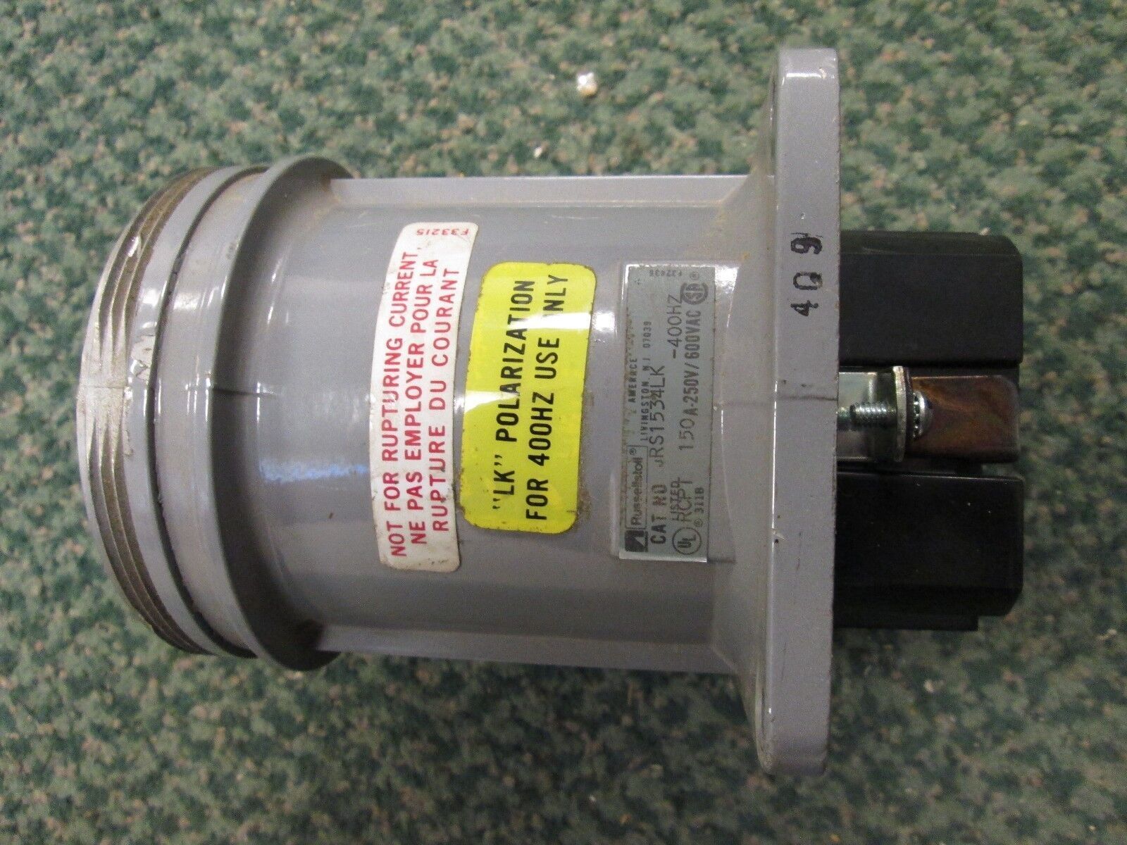 Russellstoll Receptacle JRS1534LK 150A 600V 400Hz 3W +G Used
