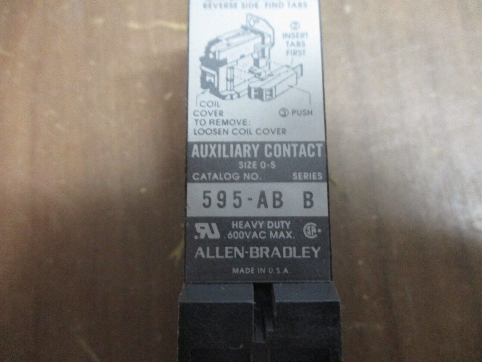 Allen-Bradley Aux Contact 595-AB Ser. B Size 0-5 *Lot of 2* Used