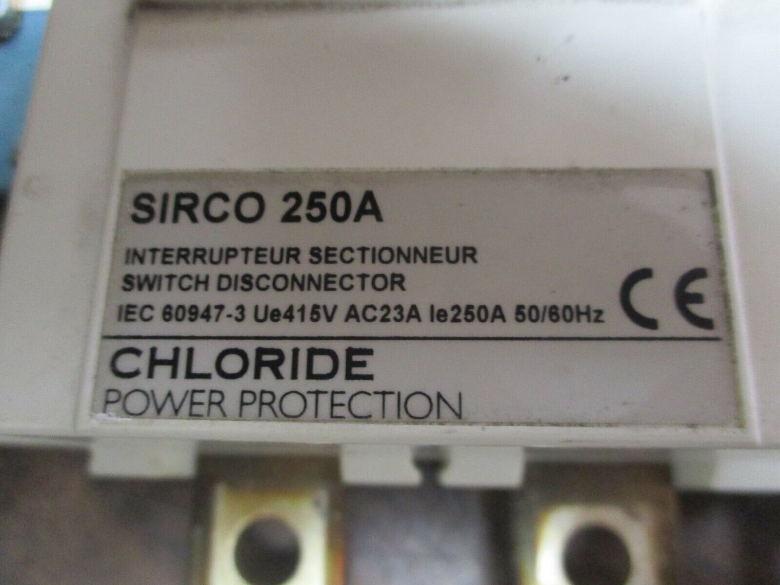 Sirco Disconnect Switch IEC 60947-3 250A Used
