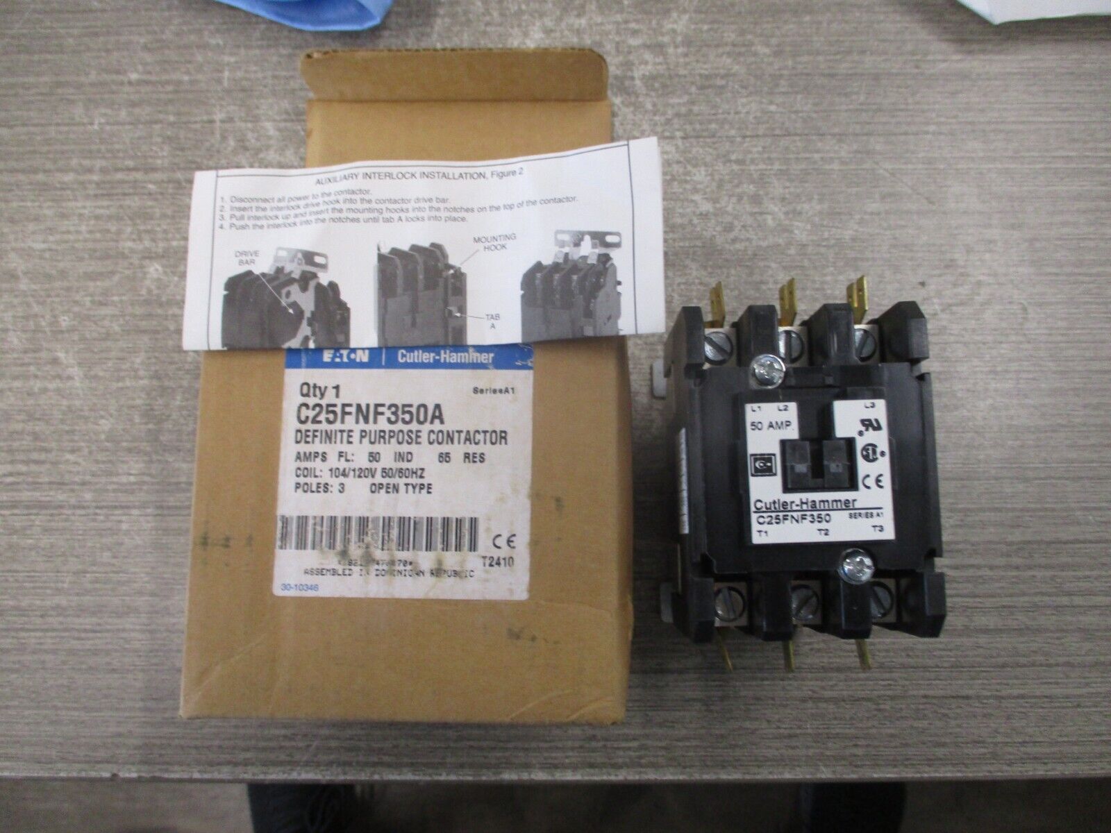 Eaton Definite Purpose Contactor C25FNF350A 120V Coil 50A 3P New Surplus