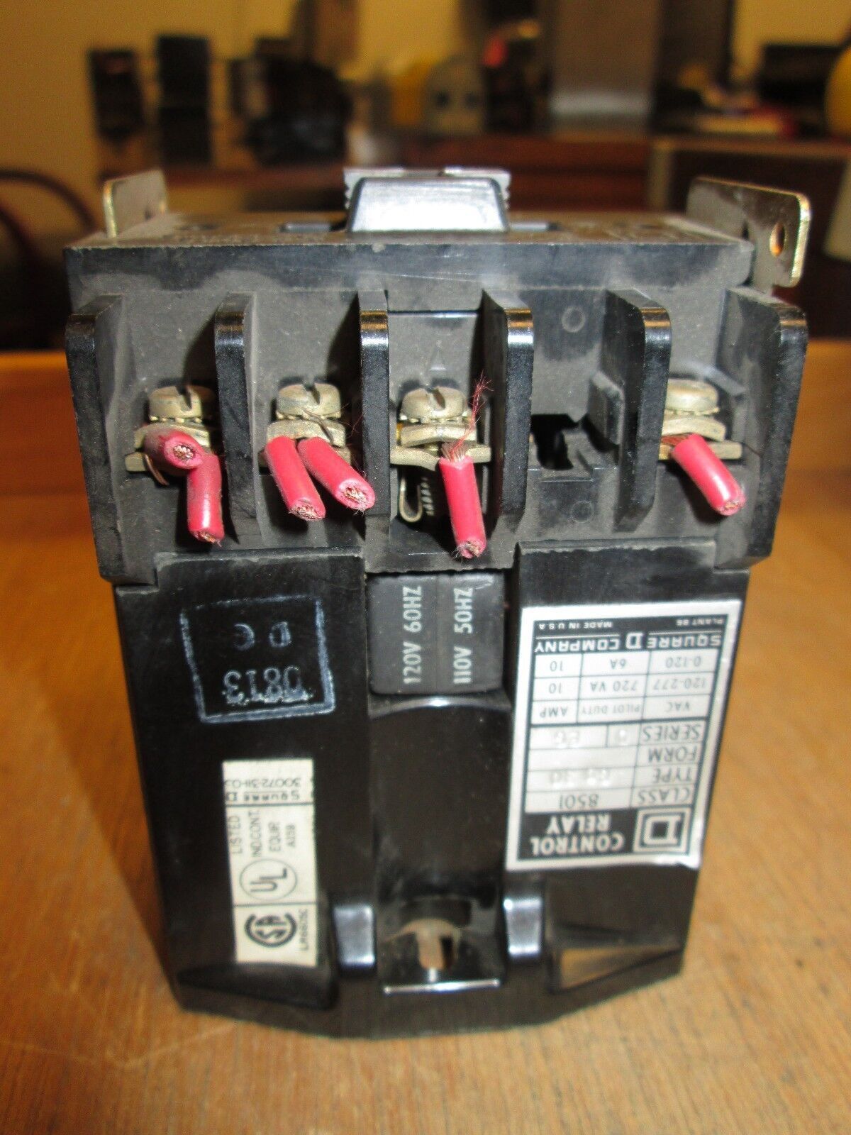 Square D Control Relay 8501 G030 10A 120V coil Used
