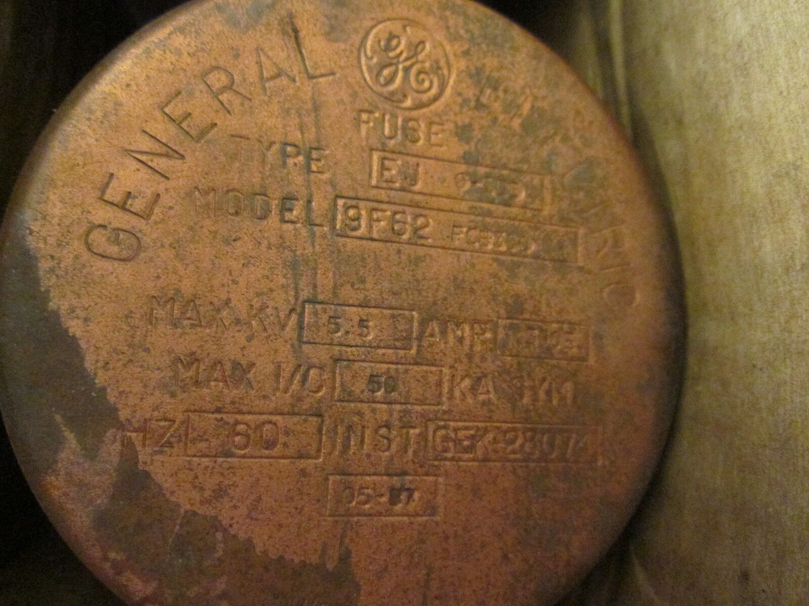 GE Type EJ 0-1DD Fuse 9F62FCB300 5.5KV 300A New Surplus