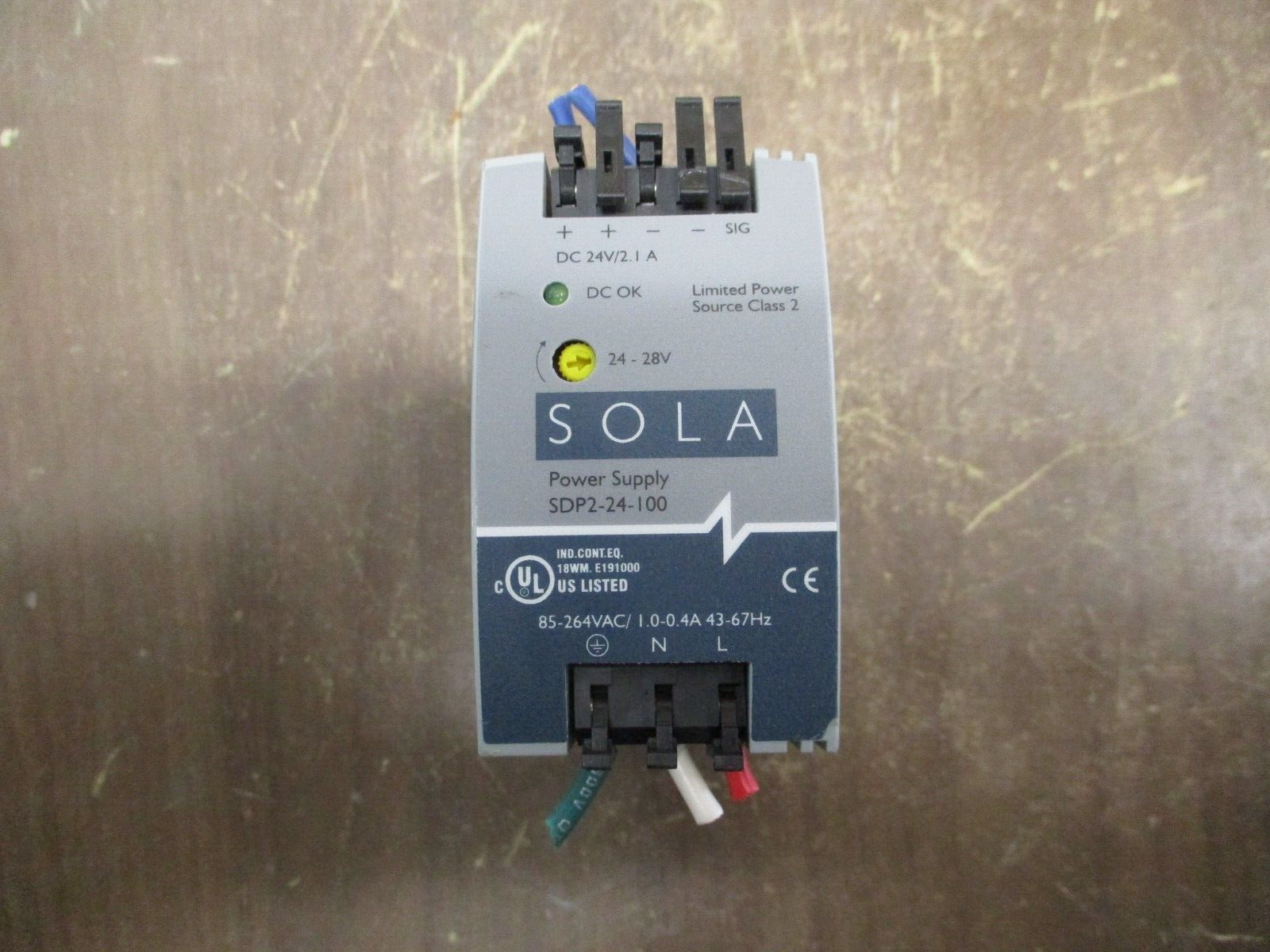 Sola Power Supply SDP2-24-100 50W Output: 24-28VDC 2.1A *Chipped Bottom* Used