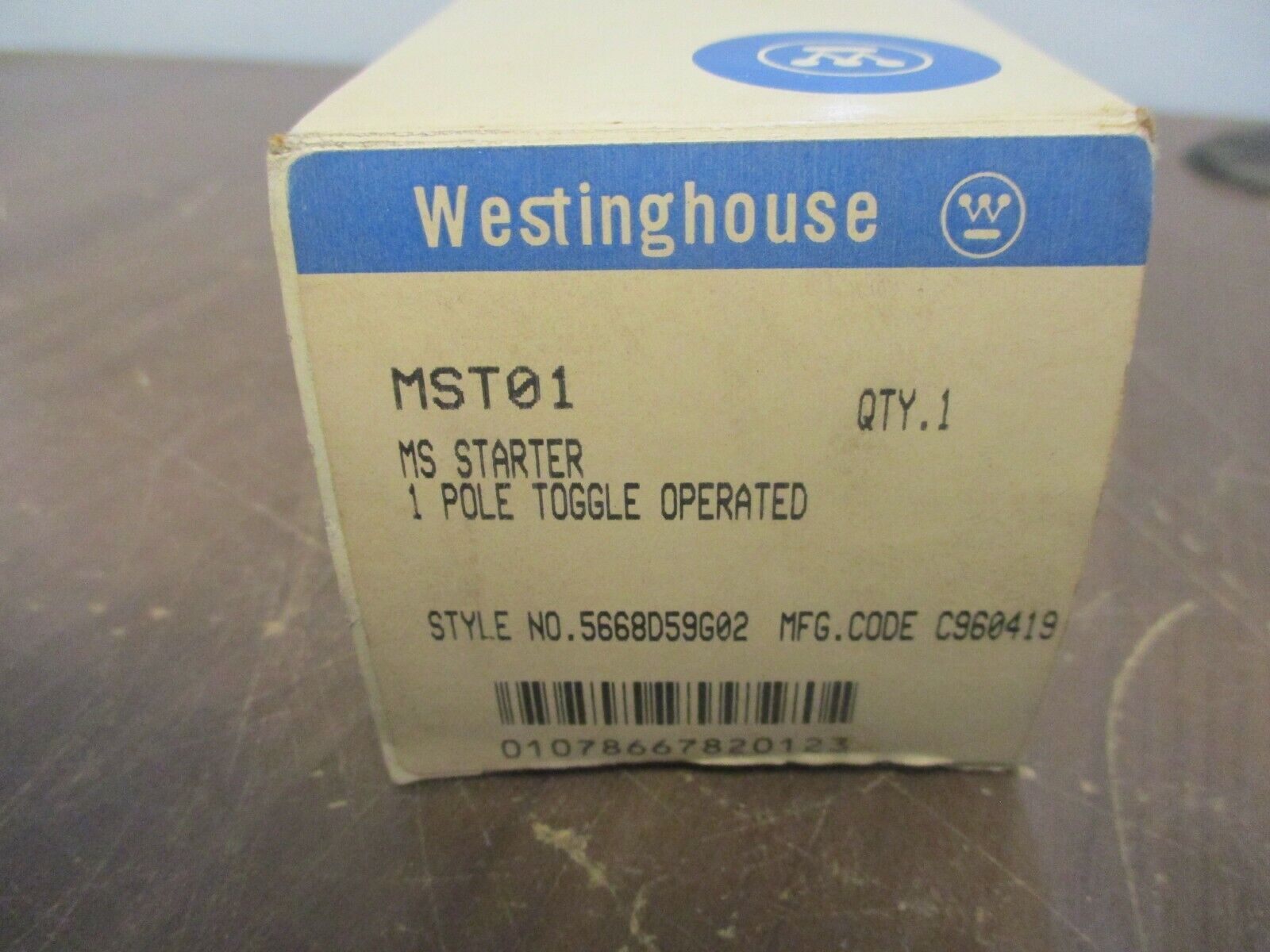 Westinghouse MS Starter MST01 1P Toggle Operated New Surplus