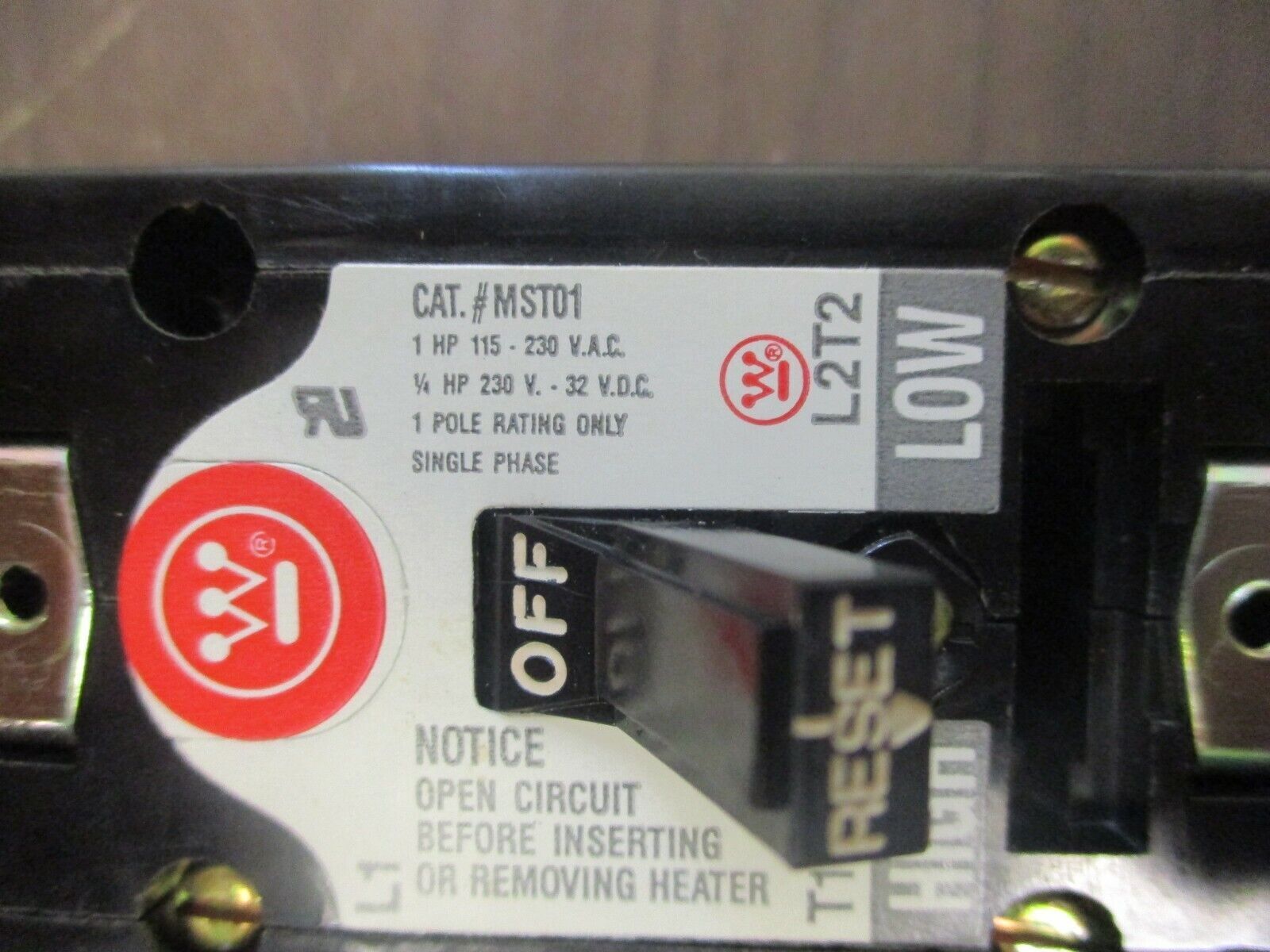 Westinghouse MS Starter MST01 1P Toggle Operated New Surplus