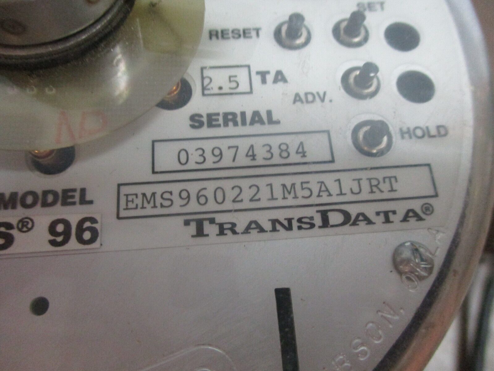 TransData EMS 96 Energy Meter EMS960221M5A1JRT 10kwh 120V 3Ph 60Hz Used