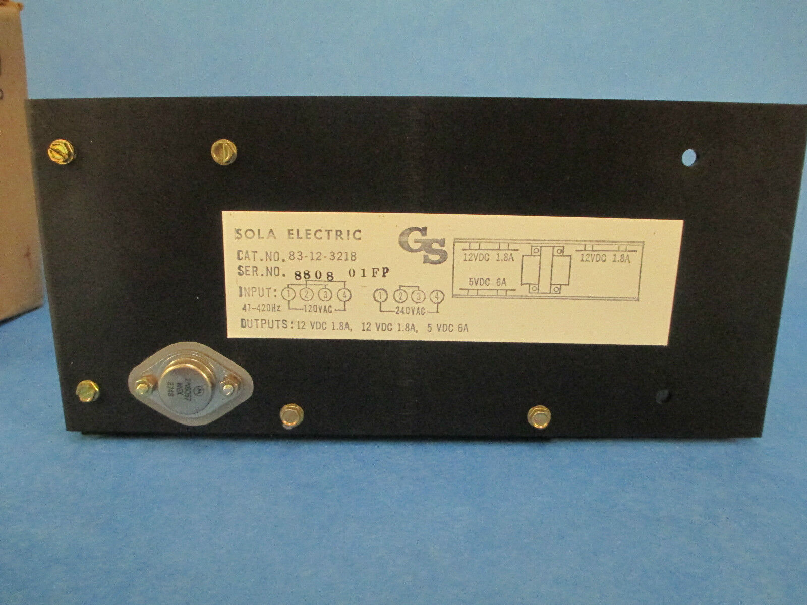 Sola Electric DC Power Supply, 83-12-3218, 120VAC to 12VDC, New in Box!!!