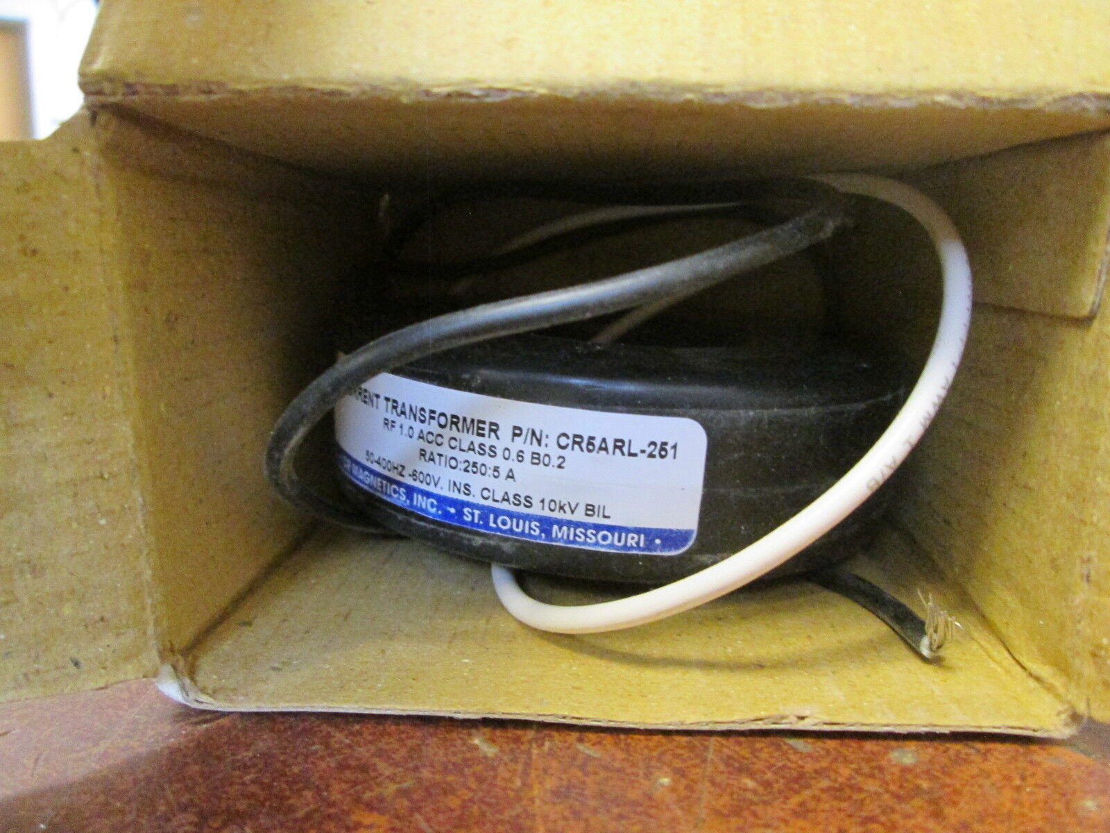 CR Magnetics Current Transformer CR5ARL-251 Ratio: 250:5A 600V 50-400Hz 10kv BIL