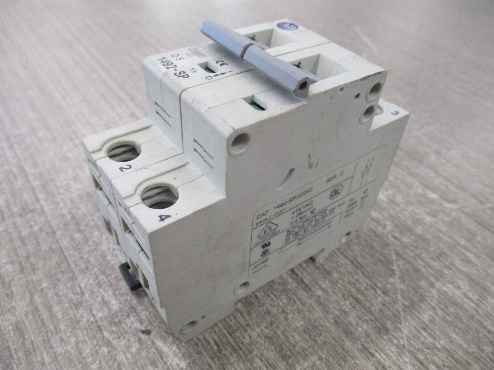Allen-Bradley Circuit Breaker 1492-SP2D050 Ser.C 5A 480/277V 2P Used