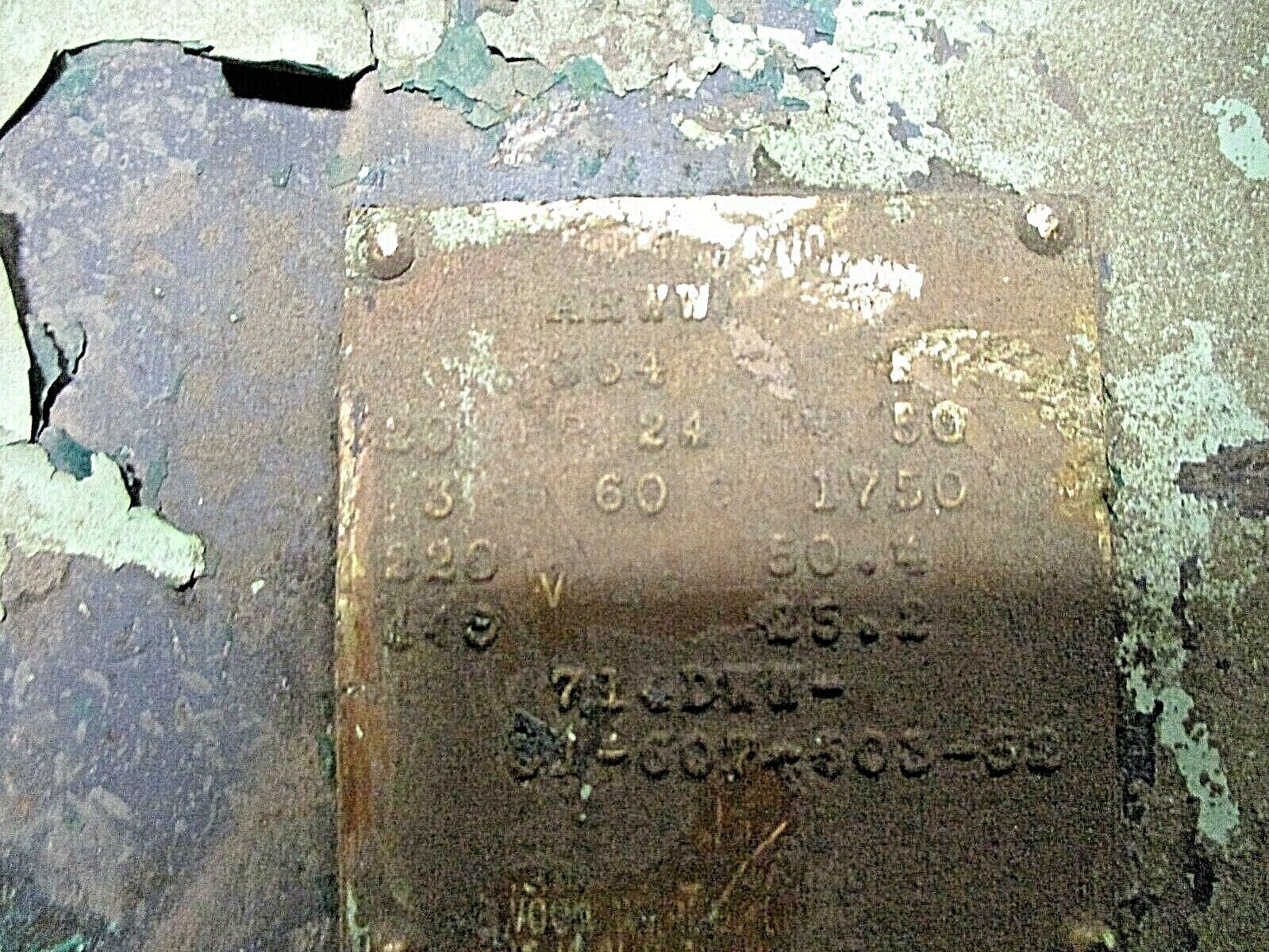 Allis-Chalmers Motor 20HP 1800RPM 220/440V 50.4/25.2A 3Ph 60Hz Used