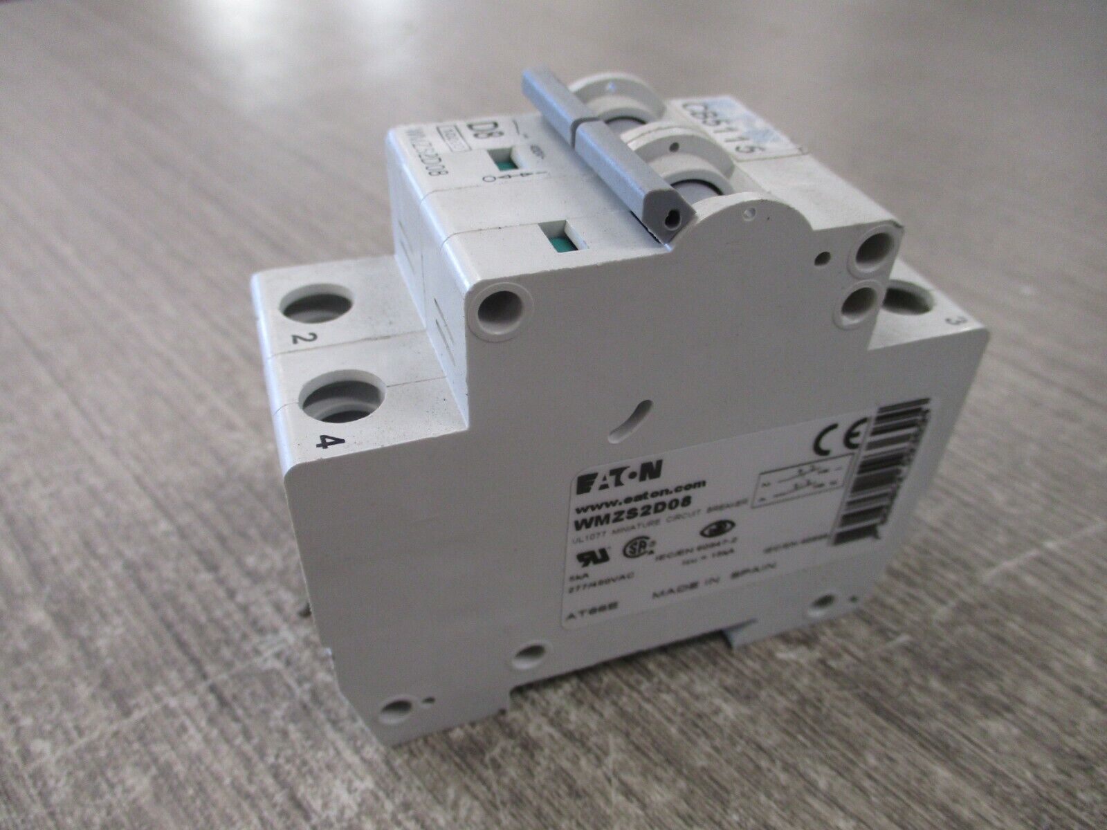 Eaton Circuit Breaker WMZS2D08 8A 277/480V 2P Used