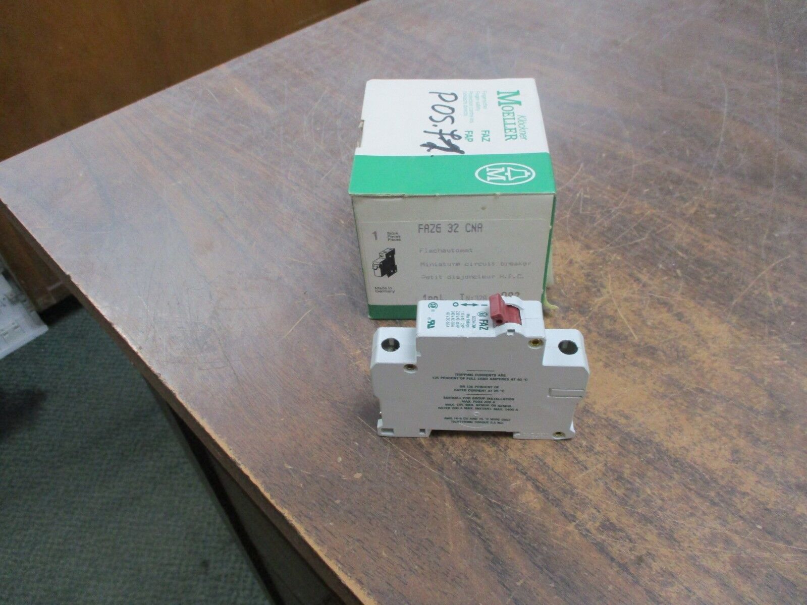 Klockner Moeller Circuit Breaker FAZG-32-CNA 1 Pole 32A New Surplus