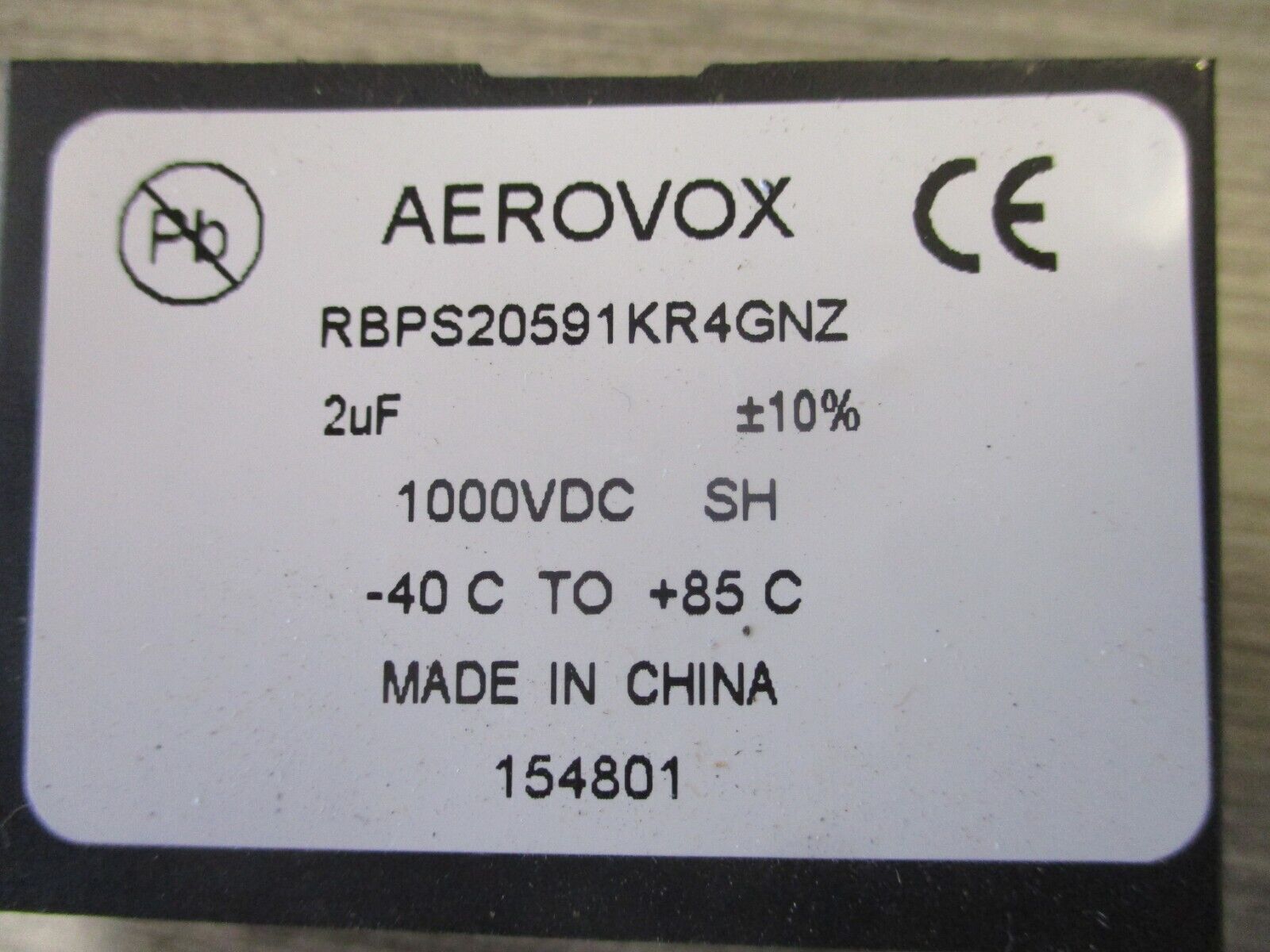 Aerovox Capacitor RBPS20591KR4GNZ 2uF 1000 VDC Used.