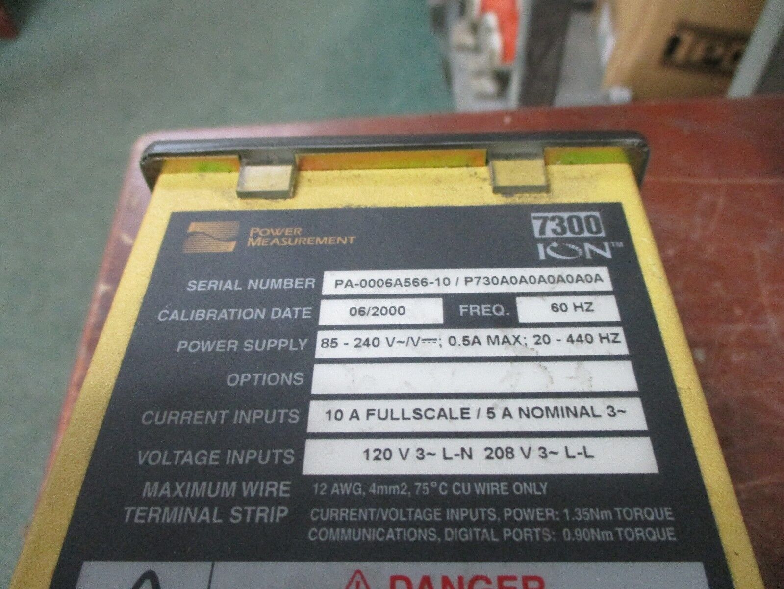 Power Measurement Power Meter 7300 ION Supply: 85-240V 0.5A 20-440Hz Used