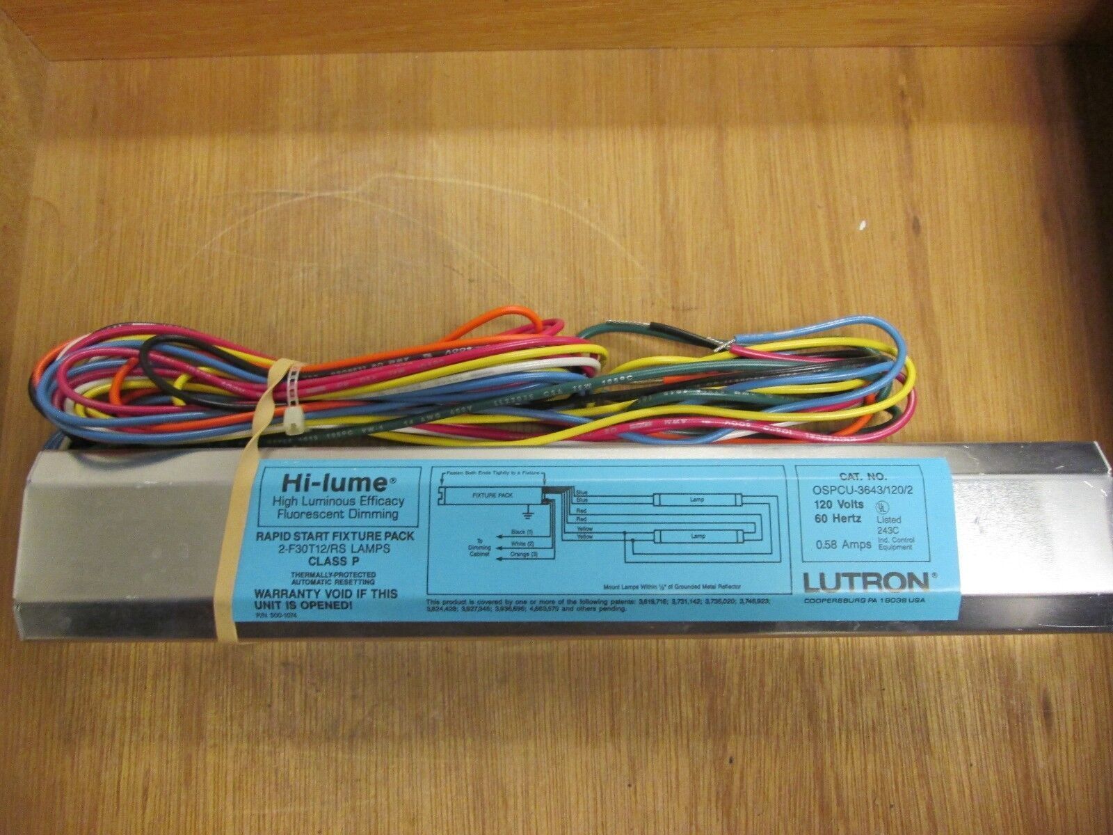Lutron Dimming Ballast OSPCU-3643/120/2 120v 60Hz New Surplus