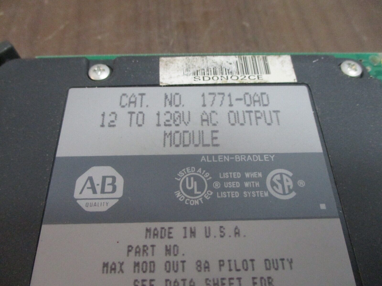 Allen-Bradley AC Output Module 1771-OAD 12-120V Used
