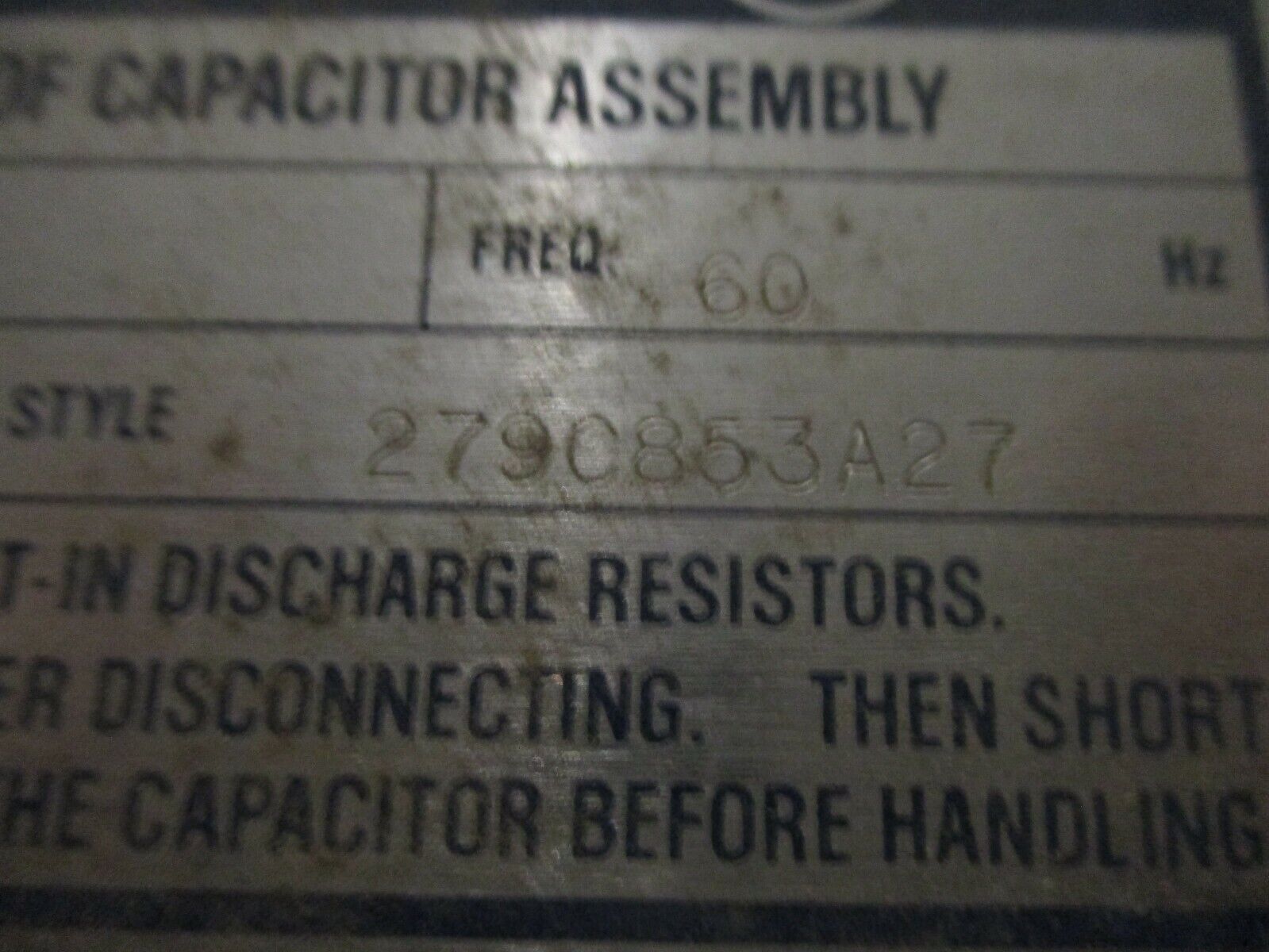 Westinghouse Type DV Weatherproof Capacitor 279C853A27 25KVAR 4160V 3Ph 60Hz