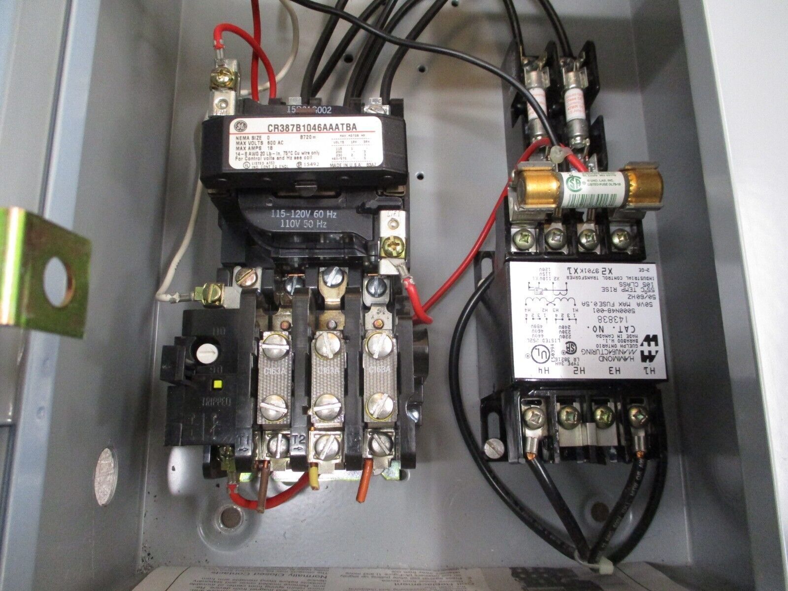 GE Size 0 Breaker Combination CR387B1046AAATBA 115-120V Coil 3A TEC36003 Breaker