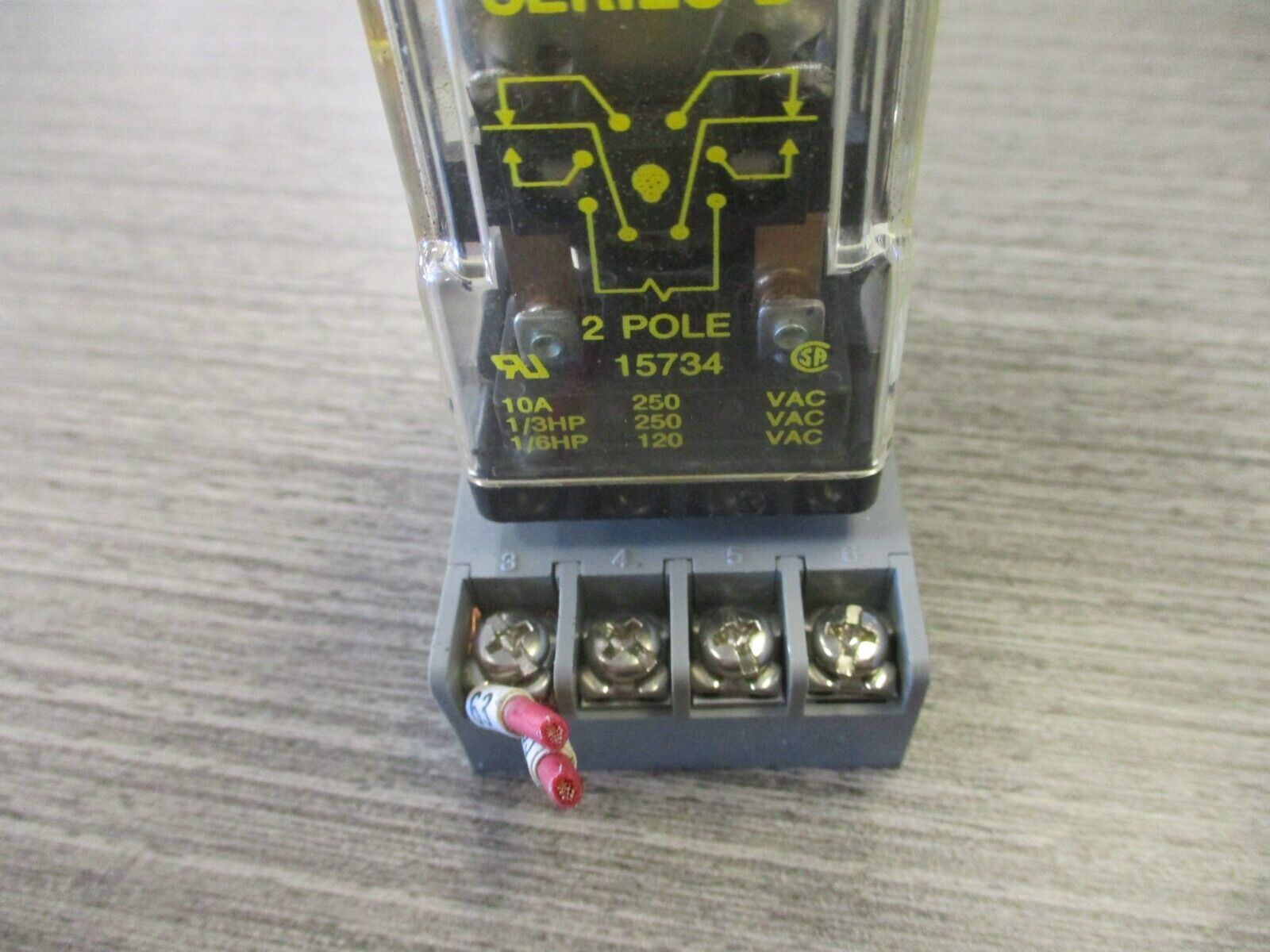 Square D Relay 8501 KP12P14V14 Ser. D 24V Coil W/ Base Used.