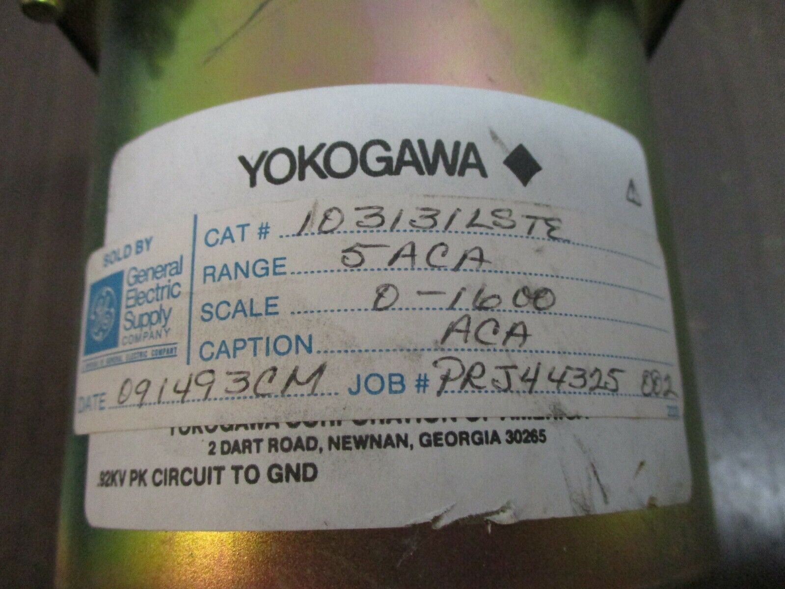 GE/Yokogawa AC Ammeter 103131LSTE Range: 0-1600A Used