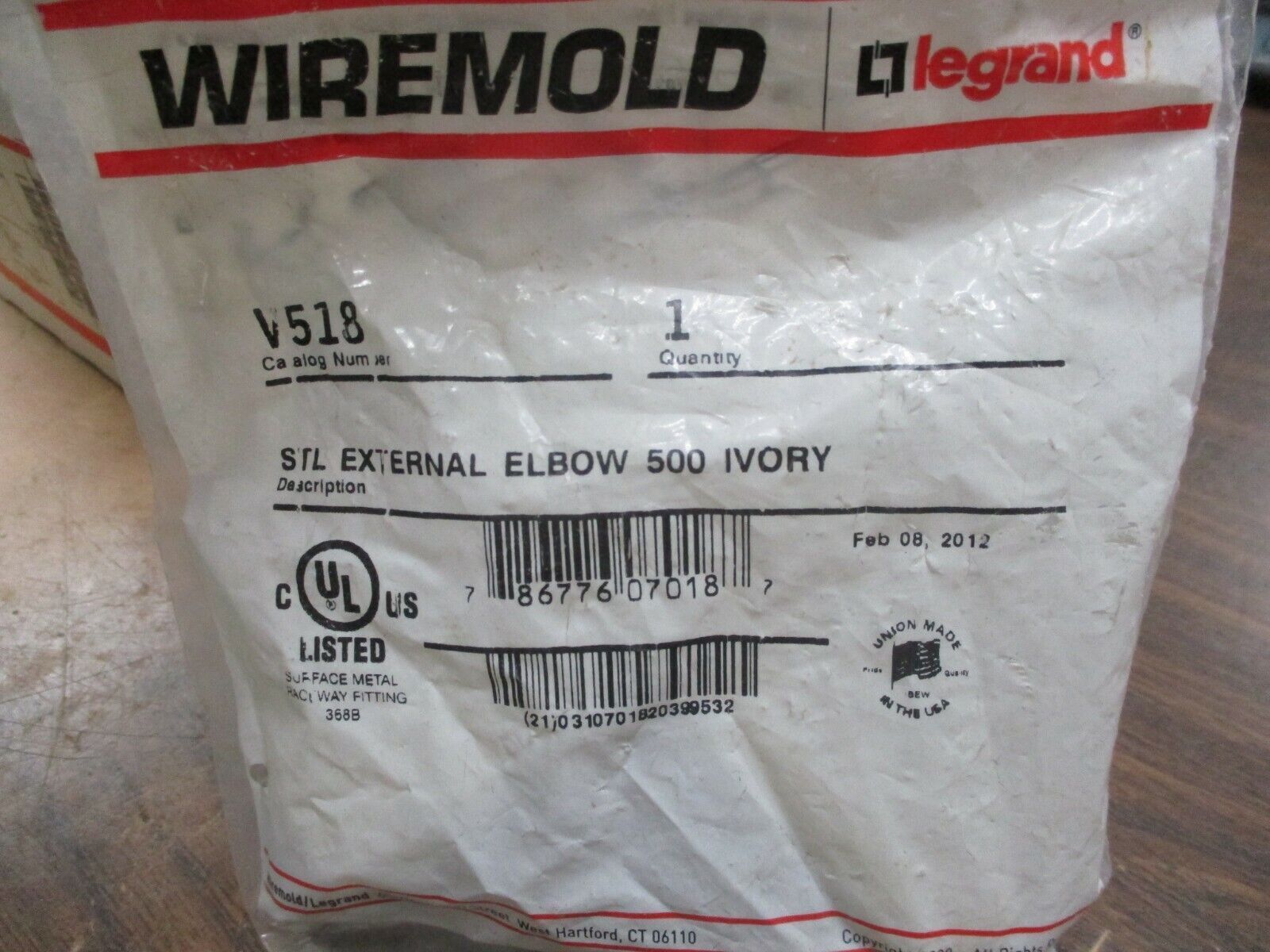 Wiremold Raceway External Elbow V518 Ivory *Box of 10* New Surplus
