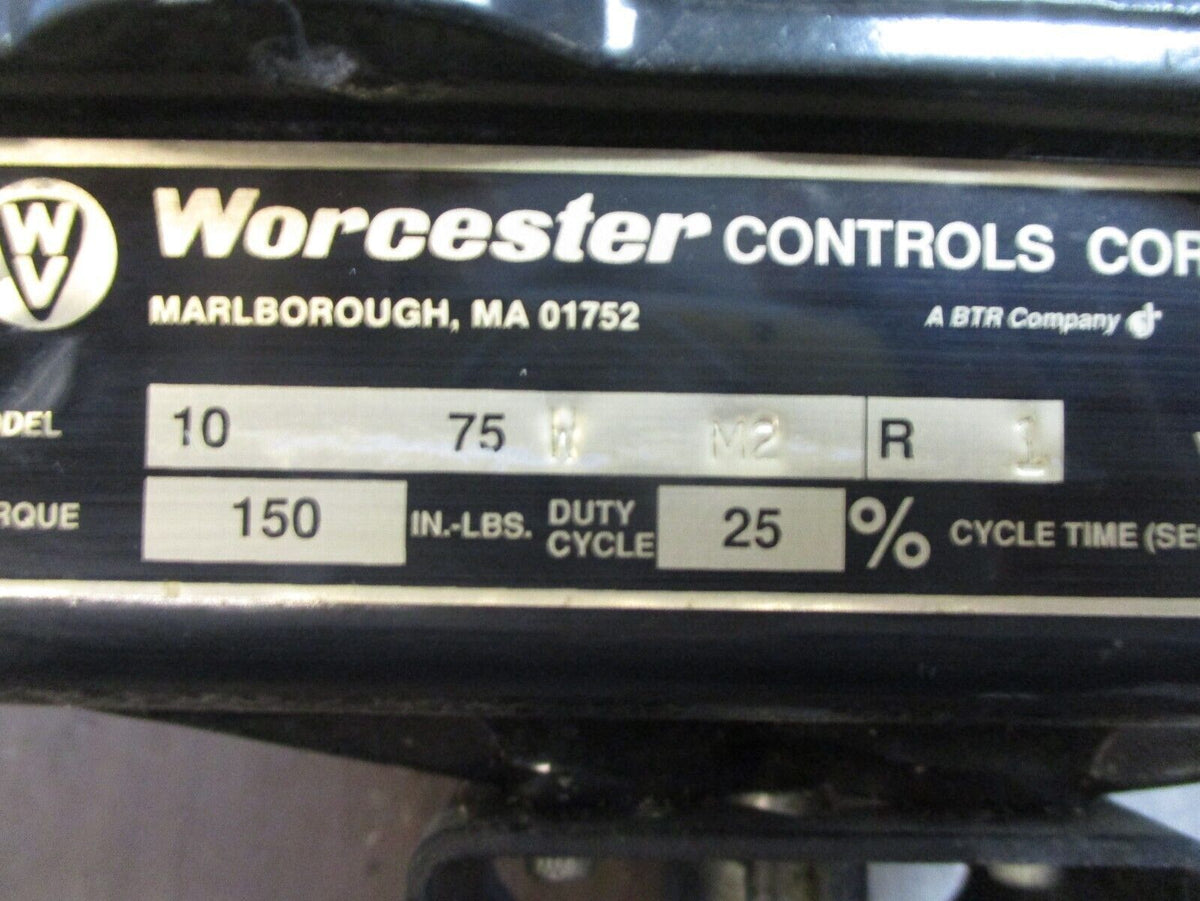 Worcester Actuated Valve 10-75W-M2 R1 150 in-lbs Used