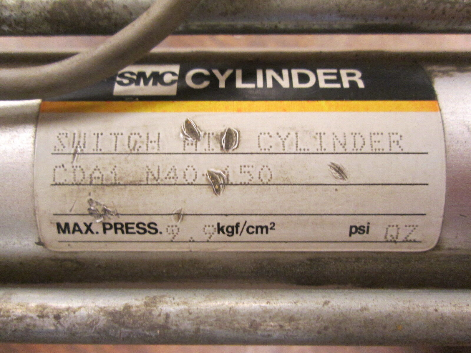 SMC Switch Air Cylinder CDA1 N40-150 Max Press: 9.9 kgf/cm² Used