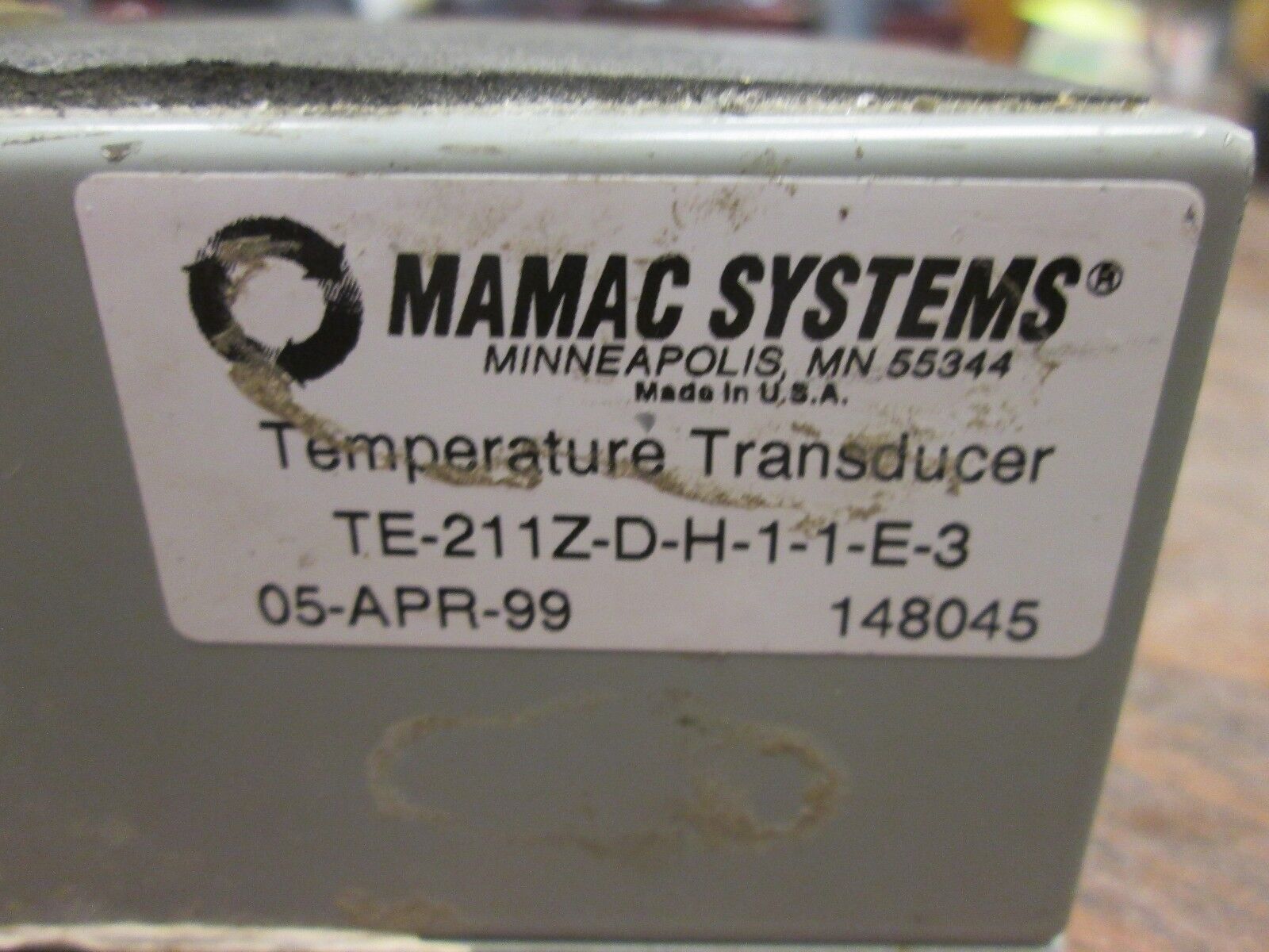 Mamac Systems Temperature Transducer TE-211Z-D-H-1-1-E-3 *Missing Screw* Used